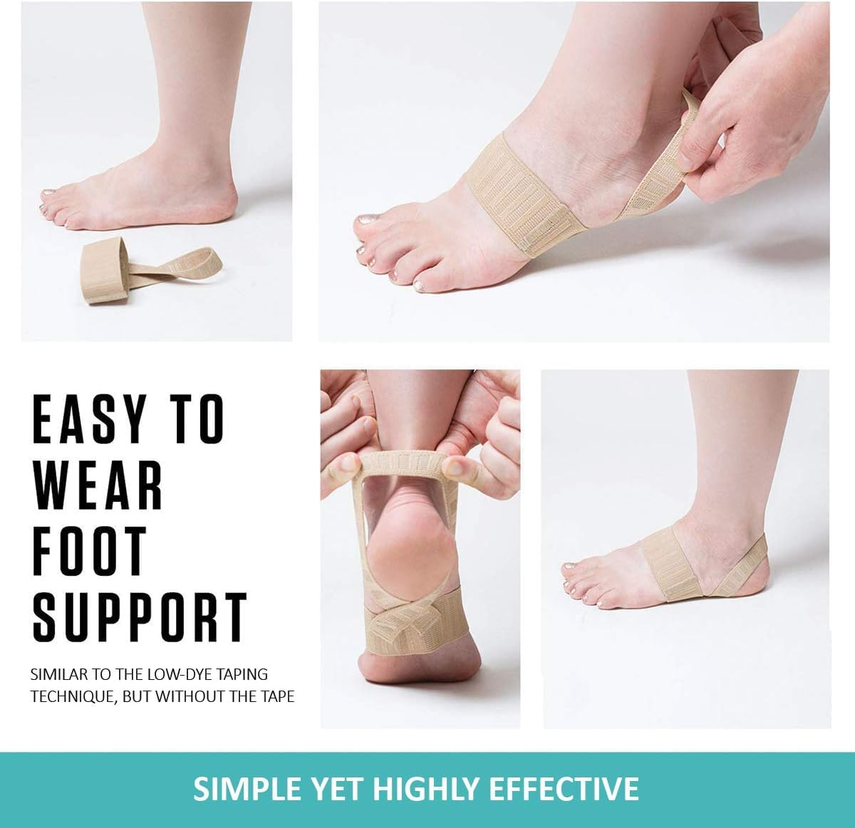 X Brace (Pair) &ndash; Arch Support Brace and Compression for Sever&rsquo;S Disease, Plantar Fasciitis, Flat Feet, Fallen Arches, Over-Pronation and Heel Pain, Logo Free (S) image number 1