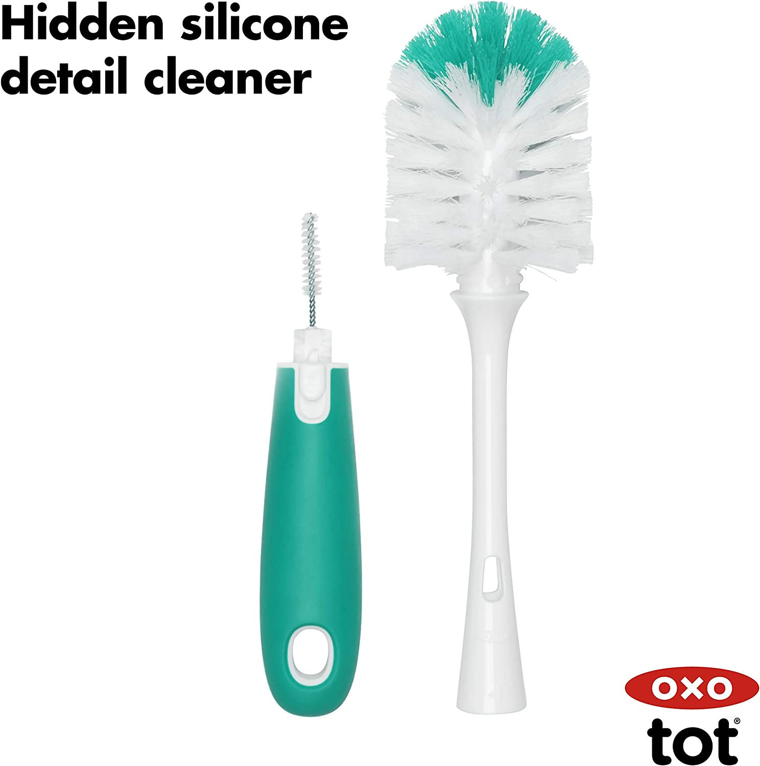OXO TOT Bottle Brush with Stand, Teal image number 2