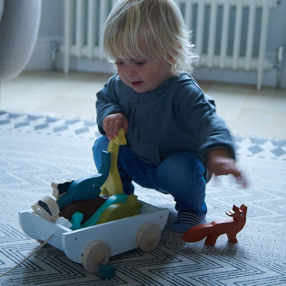 Tender Leaf Toys the Friend Ship - Wooden Wheeled Boat of Chunky Animals and Children image number 6