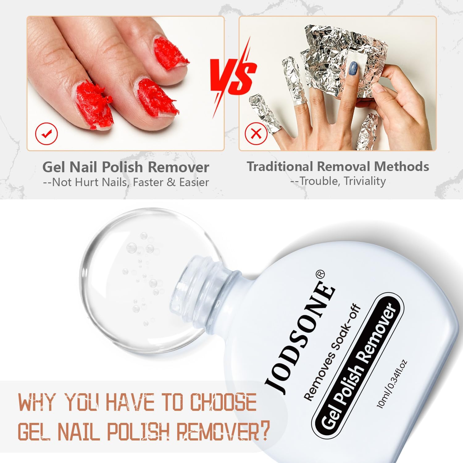 JODSONE 2 Bottles of 10ML Gel Polish Remover No Need Soaking or Wrapping Gel Remover for Nails 3-5 Minutes image number 1