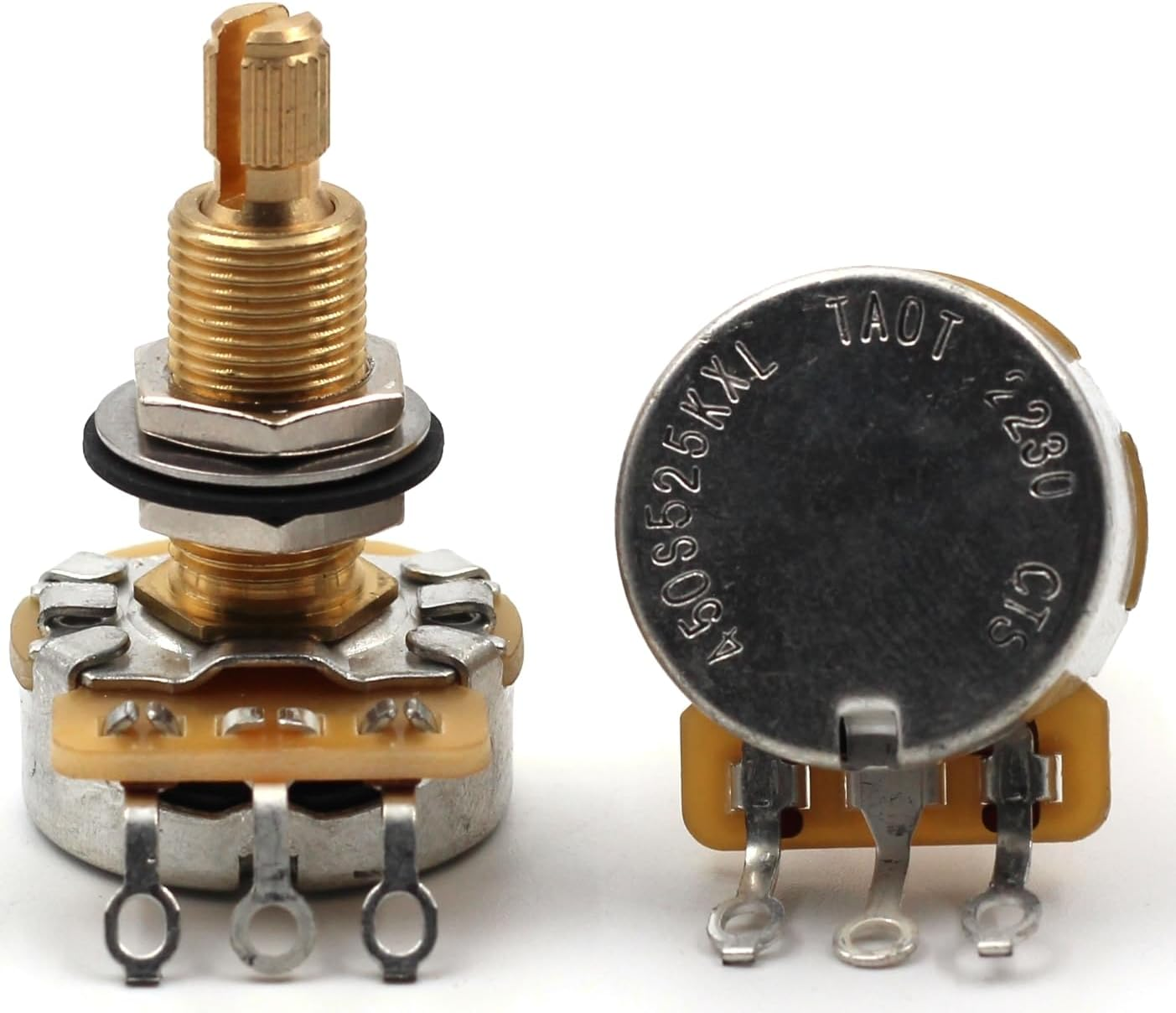 CTS TAOT CUSTOM 525K LONG Shaft Potentiometers - 5% Tolerance (All Pots Meter 500K-550K) - Set of 4 (4X)