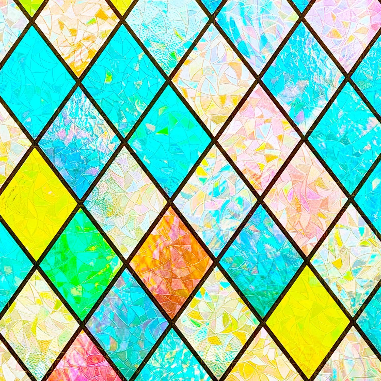 100% Light Blocking Blackout 3D Prism Privacy Window Film Room Darkening Glass Door Tint,Rainbow Effect Static Cling Heat Control anti UV for Home and Office,35 Inches by 78.7 Inches