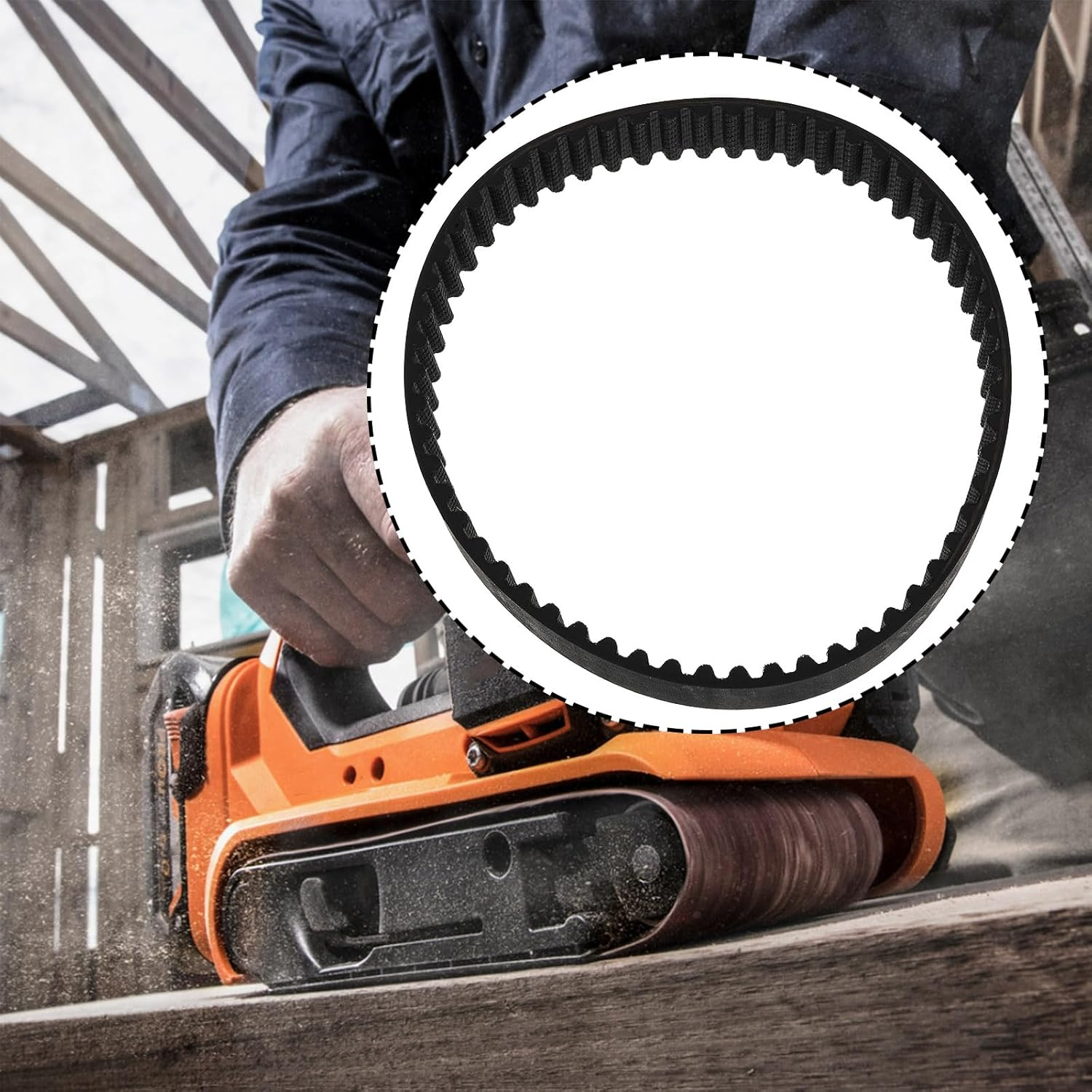 2Pcs 57 Teeth Belt Sander Timing Belt 285X15Mm 513055002 Compatible with AEG HBS1000E image number 1