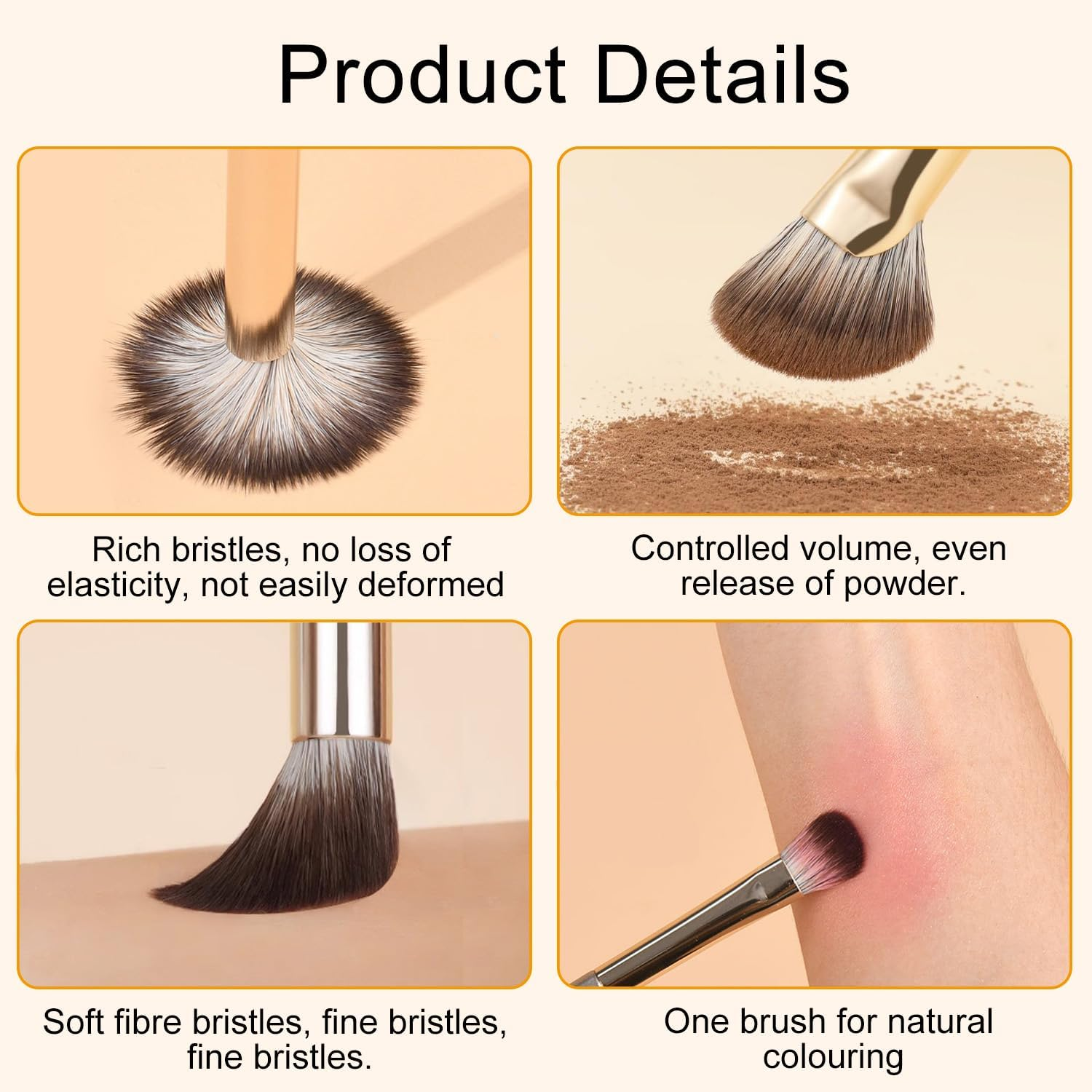 Icovalescent 10 Piece Brush Set Makeup, Eyeshadow Make-Up Brush Set, Powder Foundation Eyeshadow Concealer Eyeshadow Makeup Brush with Makeup Bag image number 4