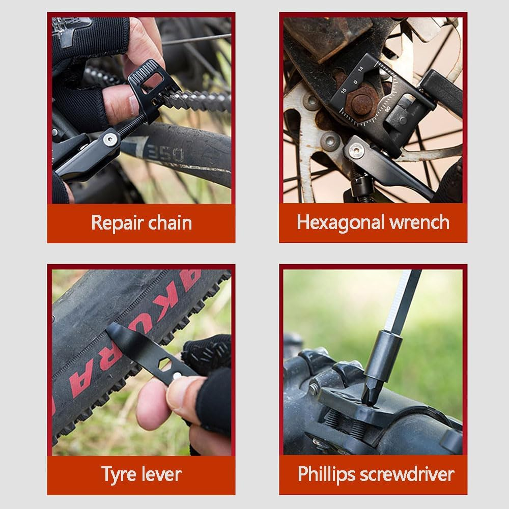 38-In-1 Bike Multi Tool Kit &ndash; Portable Bicycle Repair Set with Chain Tool, Crank Puller, Hex Wrenches, Spoke Wrench and Tire Levers &ndash; Compact Cycling Maintenance Kit image number 6