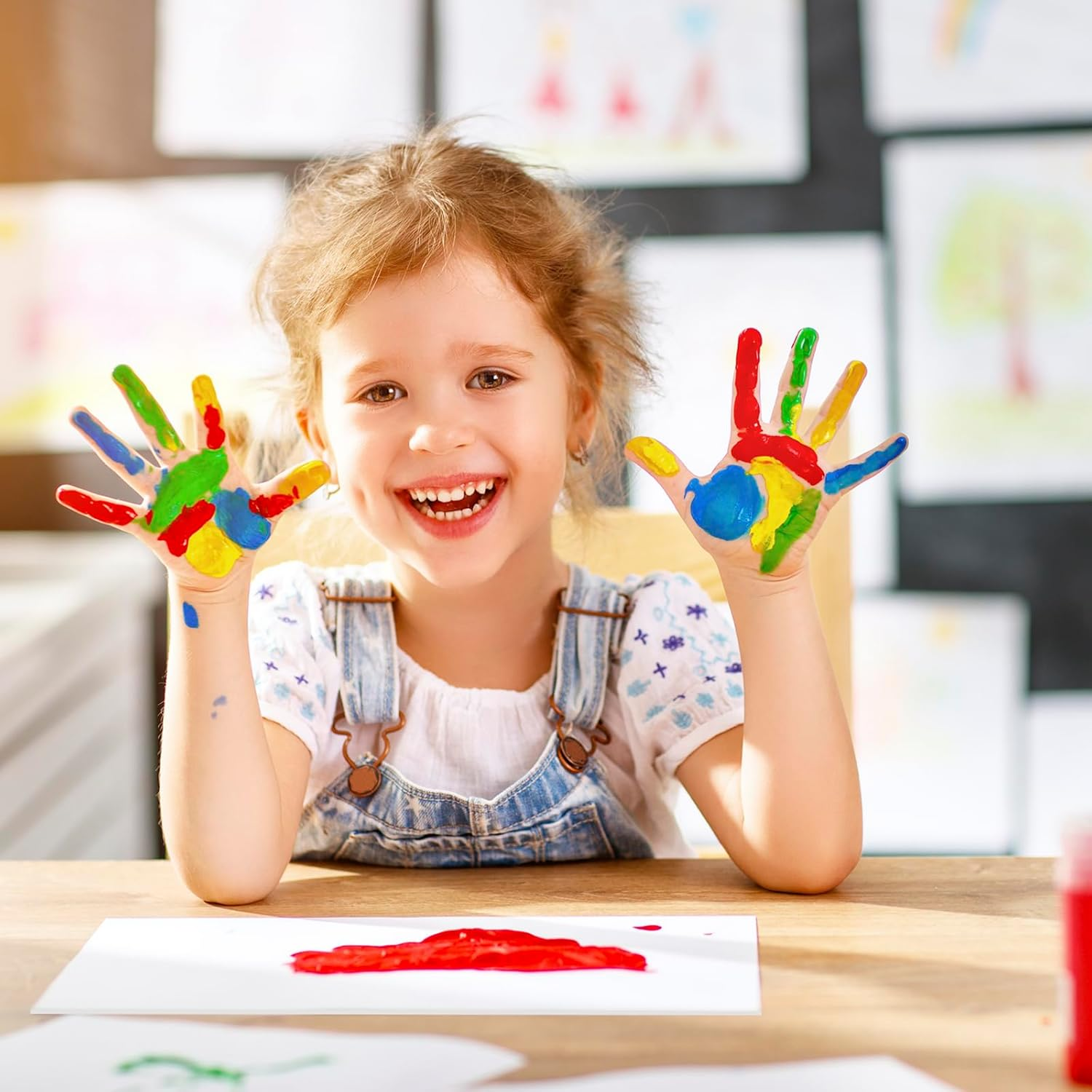 Fxvhojq Clear Family Handprint Kit DIY Handmade Keepsake Wooden Frame with 6 Paints Pen Eraser Paintbrush Non-Marking Nails Newborn Keepsake Baby Handprint and Footprint Kit for Newborn image number 1