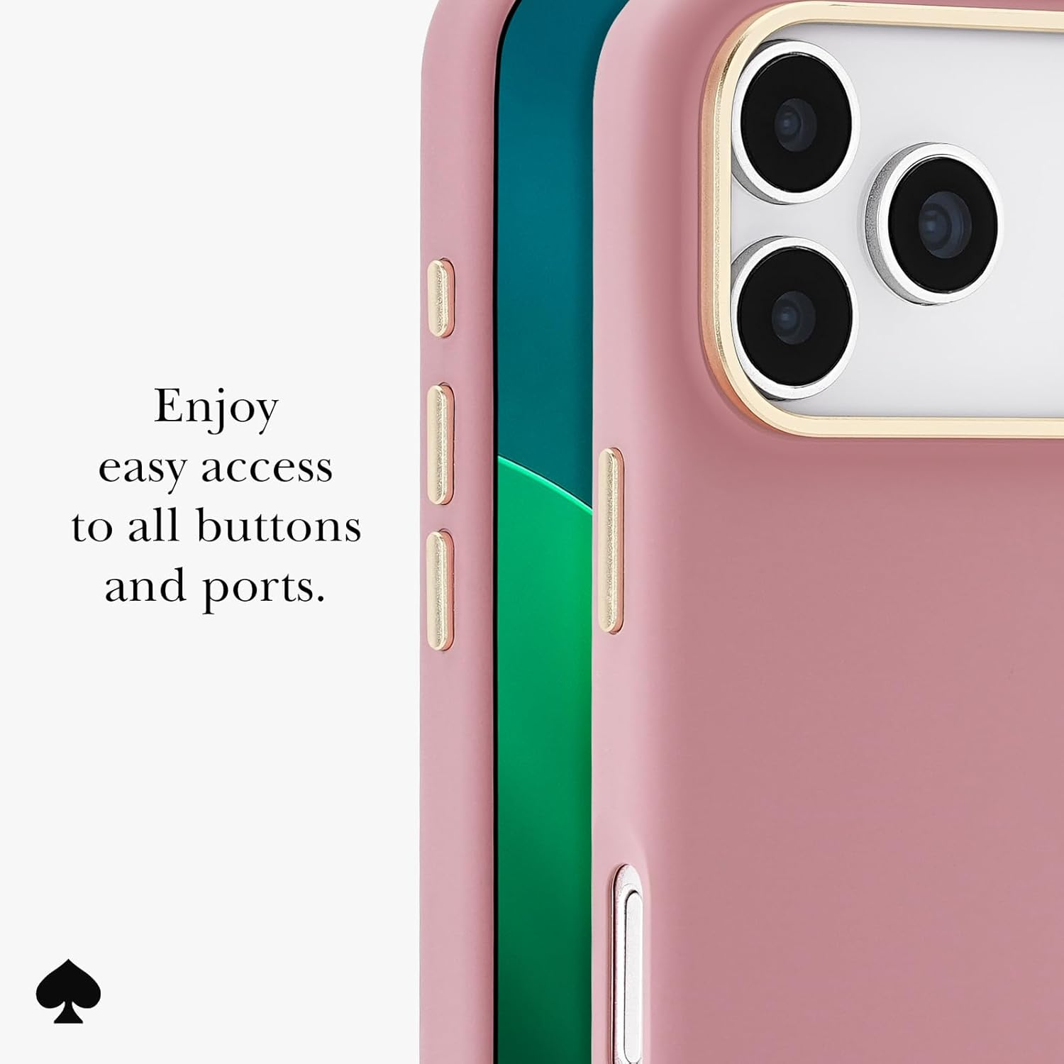 Kate Spade New York Iphone 17 Pro Case - Compatible with Magsafe - Designer Phone Case - Icon Dusk Rose