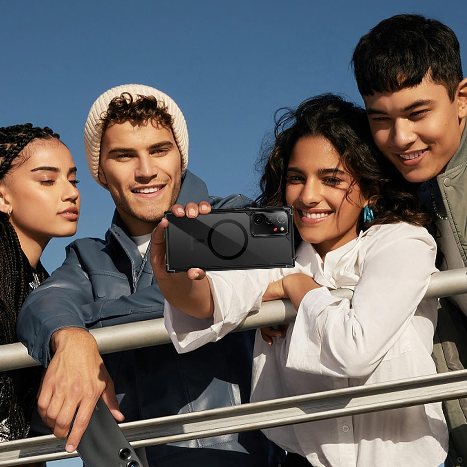 Guizzcg for Samsung Galaxy Note 20 Ultra Magnetic Case - [Compatible with Magsafe Accessory][Military Drop Protection] Soft TPU Bumper + Translucent Matte Back Cover for Note 20 Ultra, Matte Black image number 6