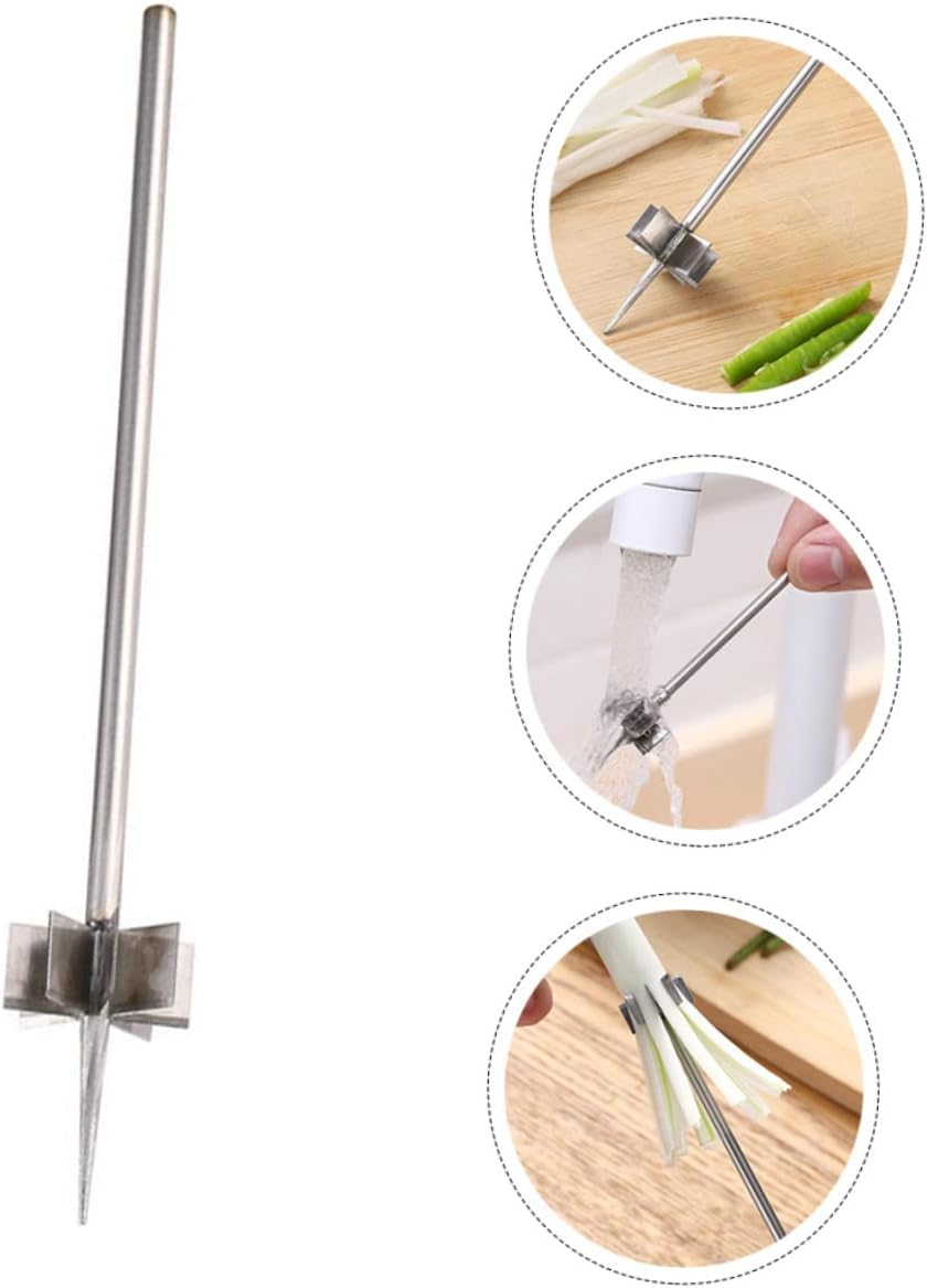 Generic Plum Blossom Onion Cutter and Vegetable Shredder Stainless Steel Kitchen Chopper for Scallions Easy to Use Onion Slicer for Cooking and Meal Prep image number 1
