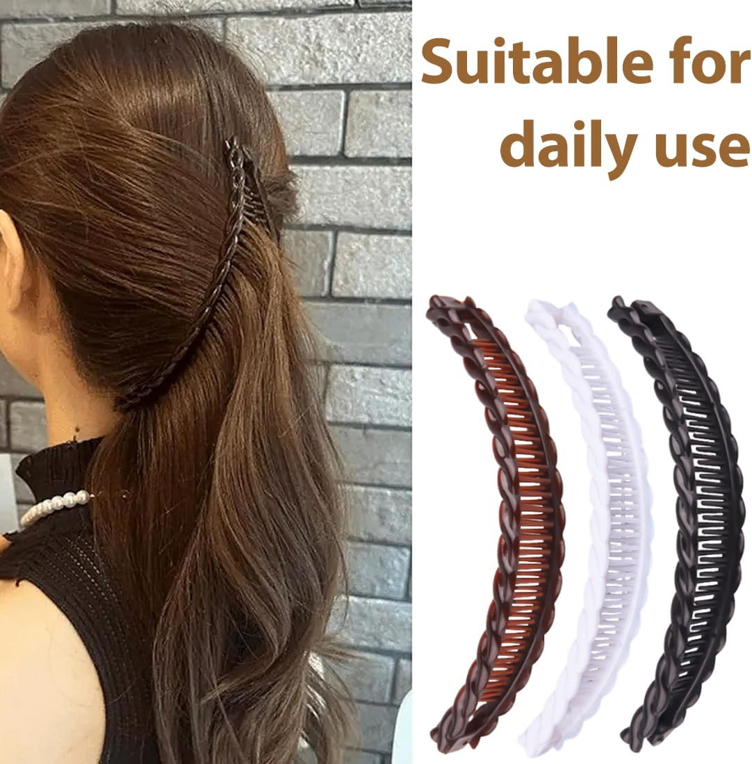 ARHZ Pack of 6 Twisted Comb, Wave Comb, Additional Shaping Function, Wave Pair Comb, Hair Comb Hair Plate, Hair Fork, Hair Accessories (Black + White + Cury) image number 2