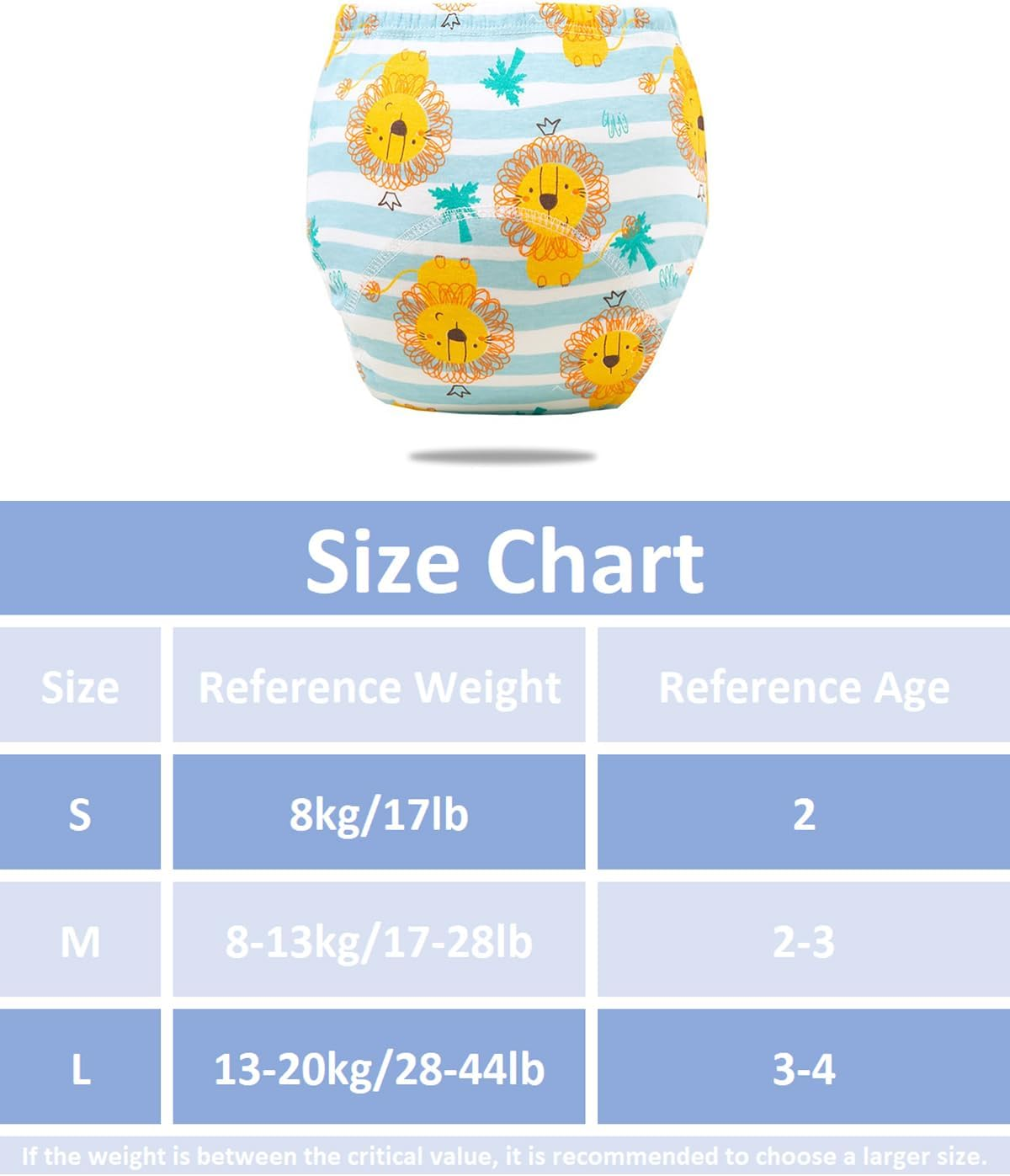 ZONEY 6 Packs Baby Cotton Reusable Training Pants, Potty Training Underwear for Boy and Girl, Learning Designs Training Underwear Pants,Fruit and Animal image number 4
