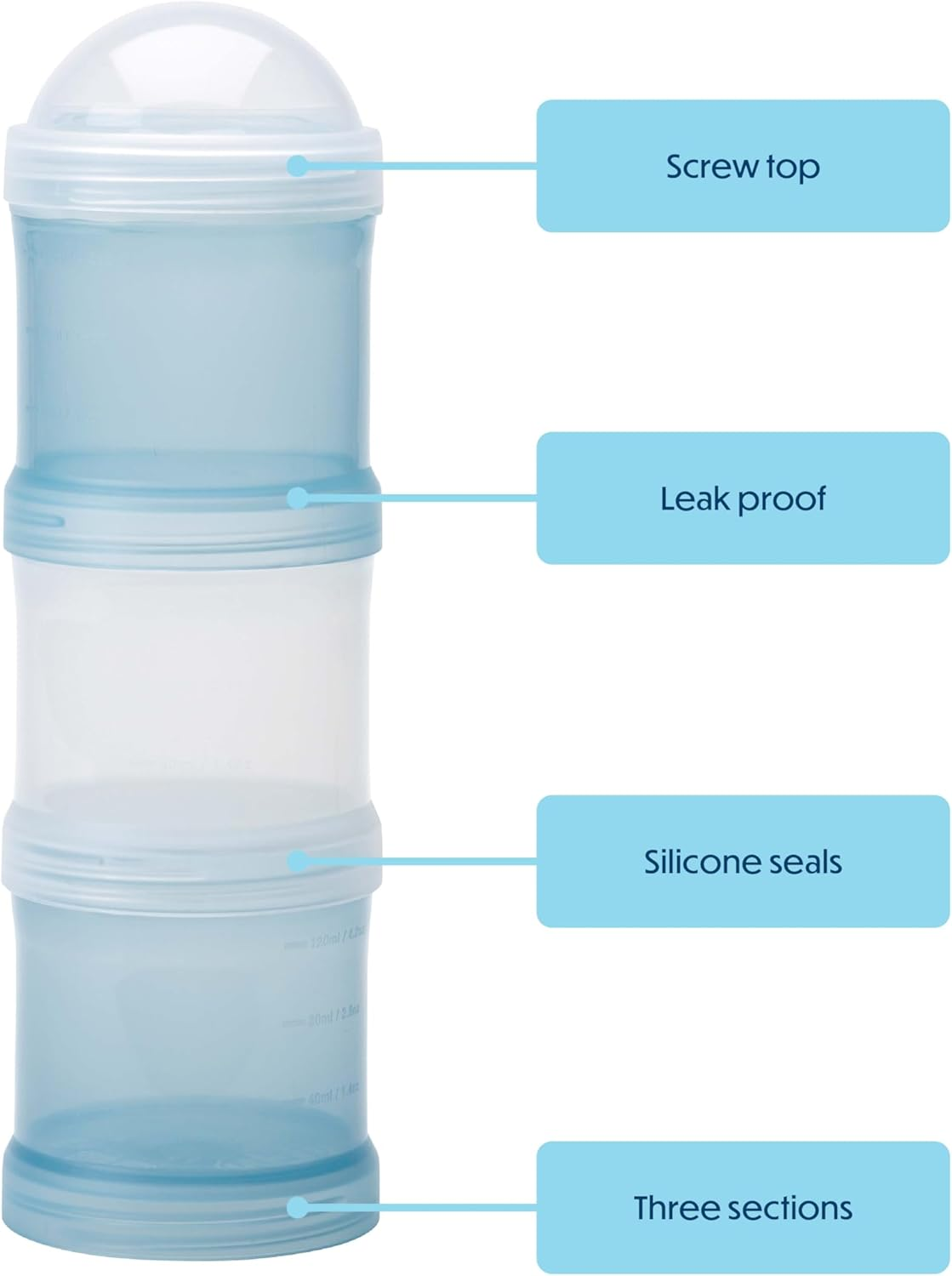 Smash Leak Proof Snack Tubes, Blue Reusable, Bpa-Free, Stackable & Travel-Friendly | Fits Bottle Holders | Perfect for Salad Dressing, Snacks & Dips image number 1