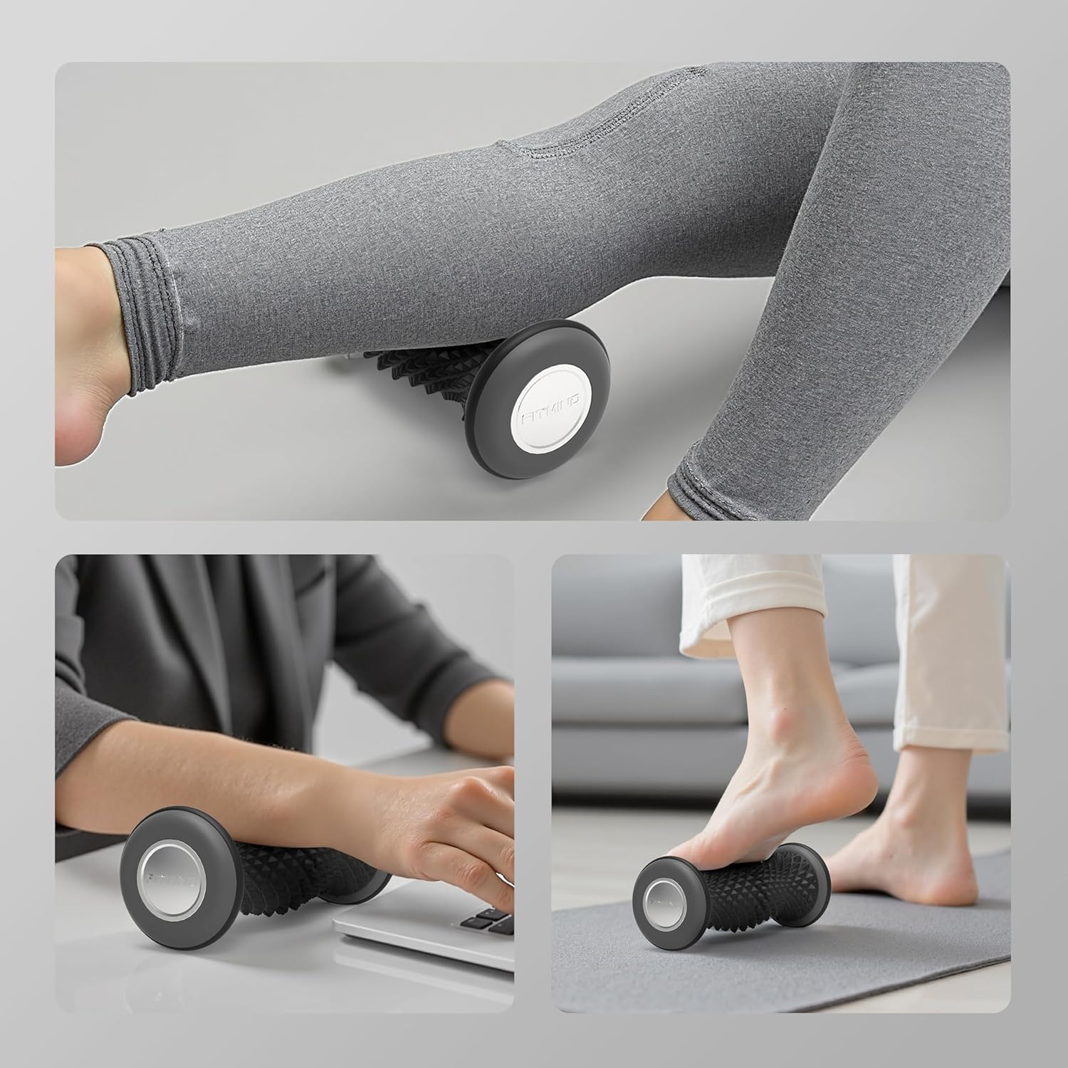 FITMIND Foot Massager Roller for Plantar Fasciitis Relief, Portable Foot Roller, Deep Tissue Muscle Massage, Foot Arch and Heel Pain, Reflexology Tool