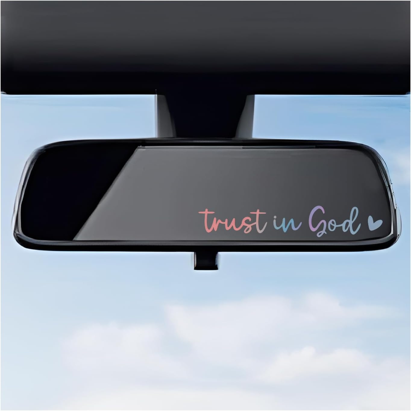 DXNQ 2 PCS Trust in God Rearview Mirror Decals, Automotive Vinyl Rear View Mirror Decorative Stickers, Waterproof Trust in God Stickers for Car Truck Laptop, Car Accessories (Red)