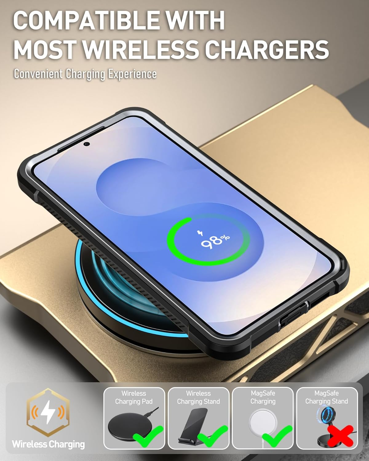 Poetic Spartan Case for Galaxy S25+ plus 6.7", [Slide Camera Cover] [Screen Protector Works with Fingerprint Id]Military Grade Rugged Shockproof S25 plus Phone Case with Kickstand, Metallic Gun Metal image number 2