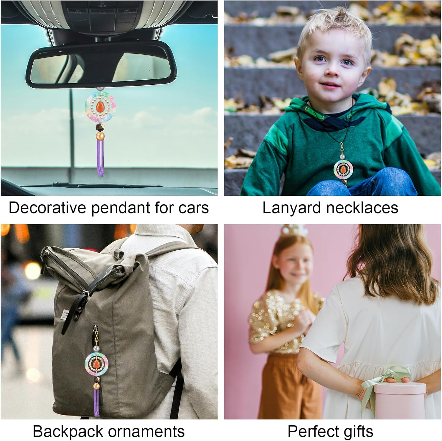 16Pcs Floral Silicone Beadable O Rings, 65Mm Silicone Beads Ring round Silicone Loop with 2 Holes Focal Frame Silicone Pendant for Jewelry Making DIY Crafts Necklaces Keychains(16 Styles) image number 5