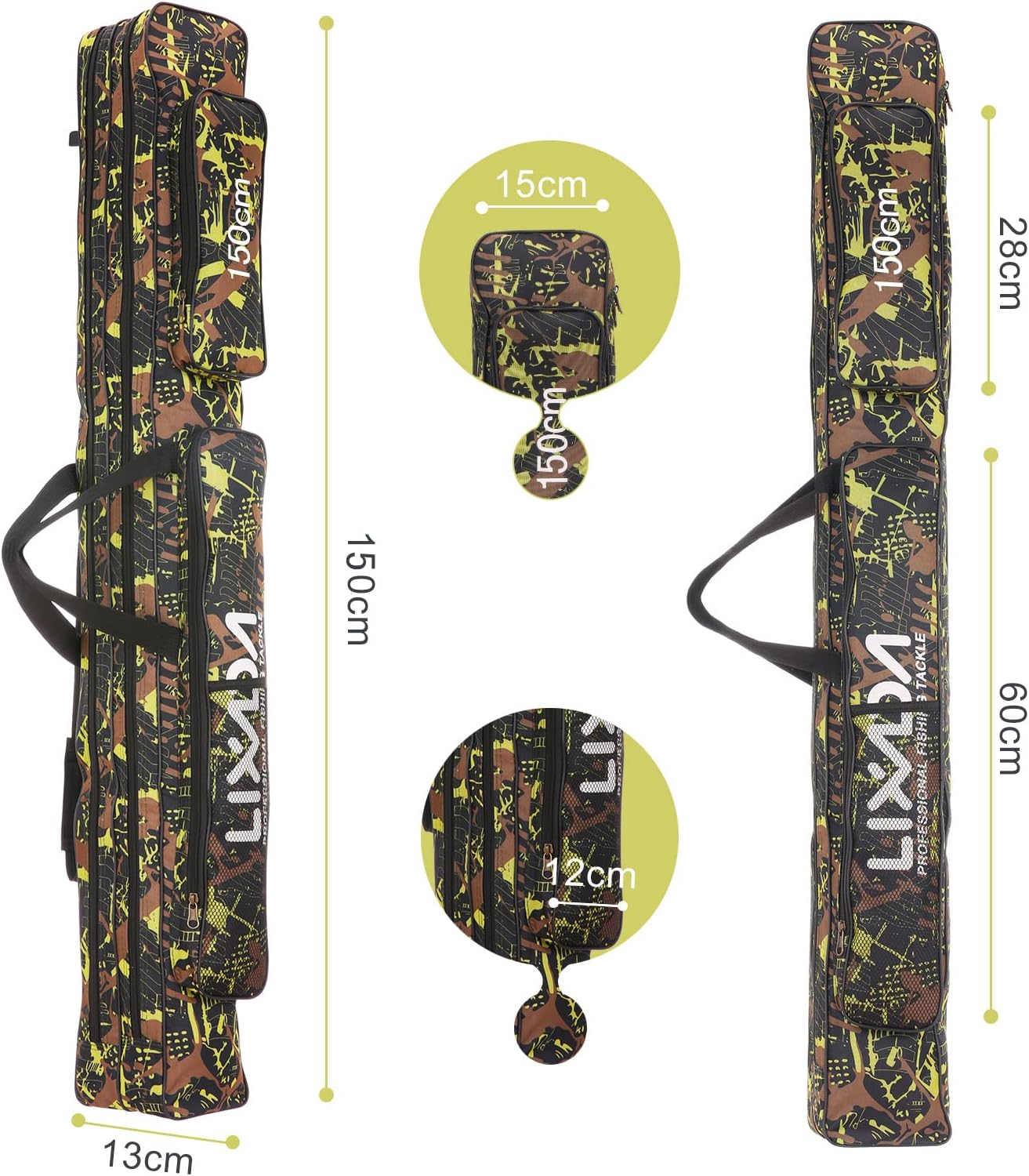 Mingzhe Fishing Bag Double Layer Large Capacity Fishing Rod Tackle Bag 120/150Cm image number 4