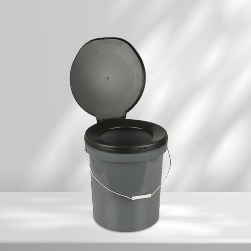 Leona Co 20L Portable Toilet, Outdoor Travel Camping Potty Bucket Thunderbox for Adults Kids with Handle, Lid and 30 Disposable Bags image number 2