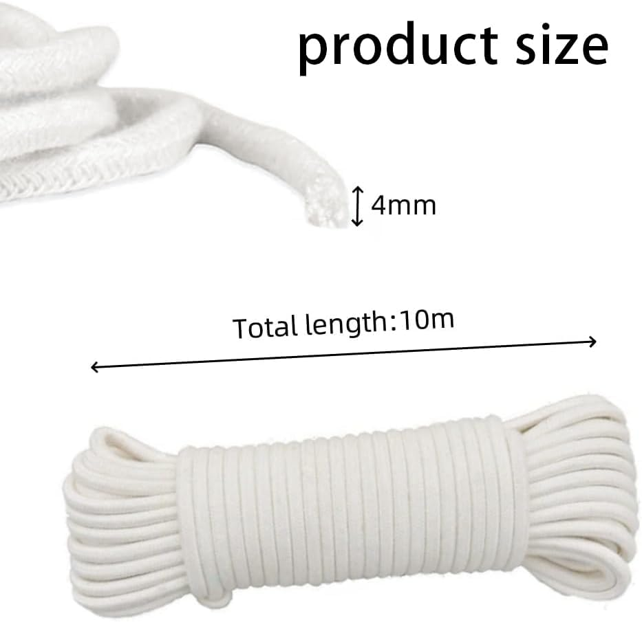 WEZCHUGHAOL 4Mm Self Watering Wick Cord - 10M Cotton String for Potted Plants, Automatic Drip Irrigation System, DIY Vacation Plant Waterer for African Violet, Herbs, No Electricity Needed image number 4