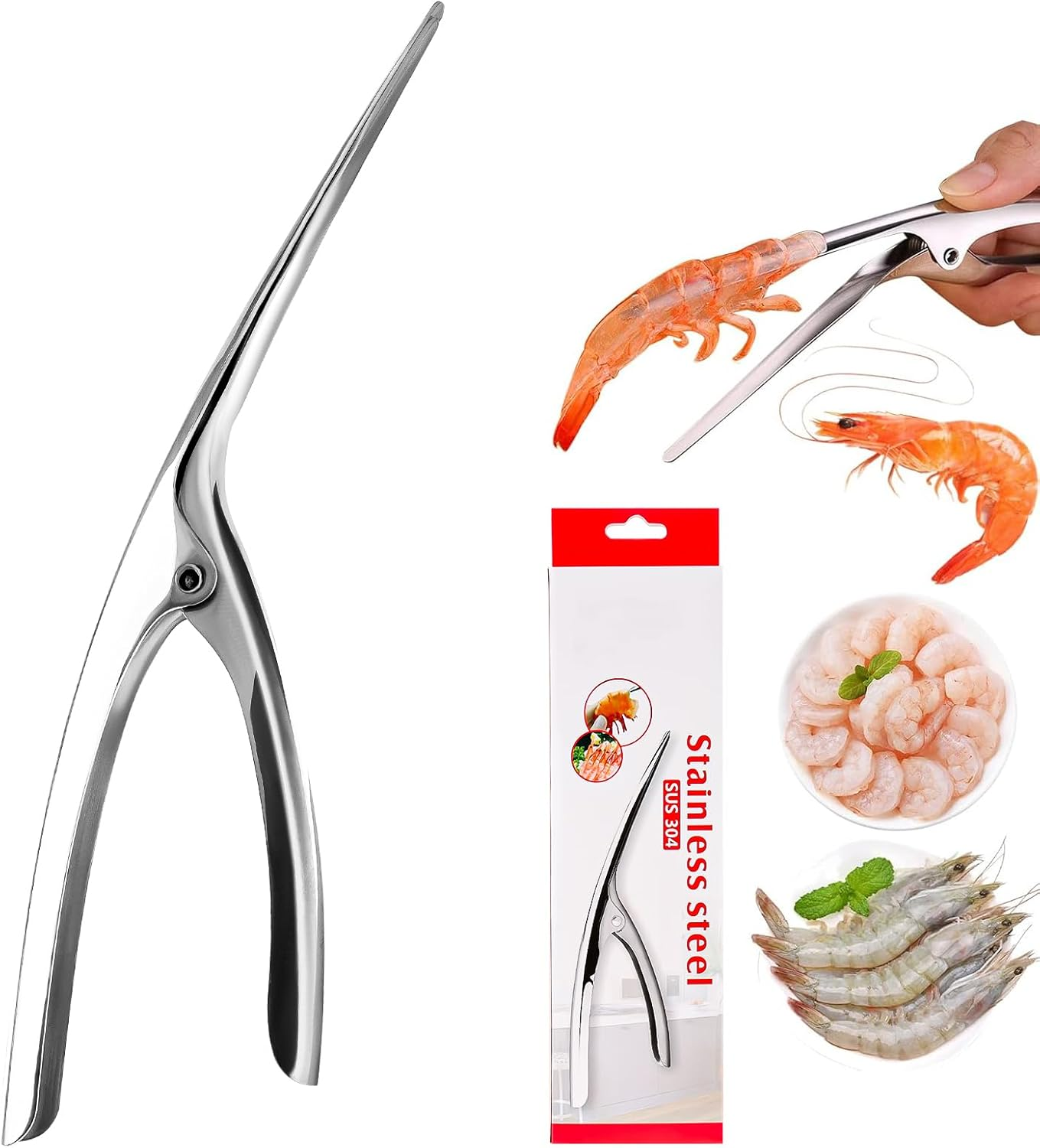 Folmywy Shrimp Deveiner Tool Prawn Peeler Stainless Stee Seafood Outer Shell Cleaner Professional Portable Practical Gadgets Kitchen Home Essentials image number 5