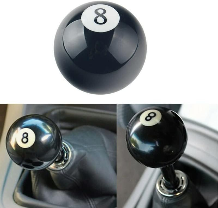 AIMALL Black 8-Ball Car Gear Shift Knob Universal Manual Shifter Lever Cover with 3 Thread Adapters for Manual and Automatic Transmission image number 2