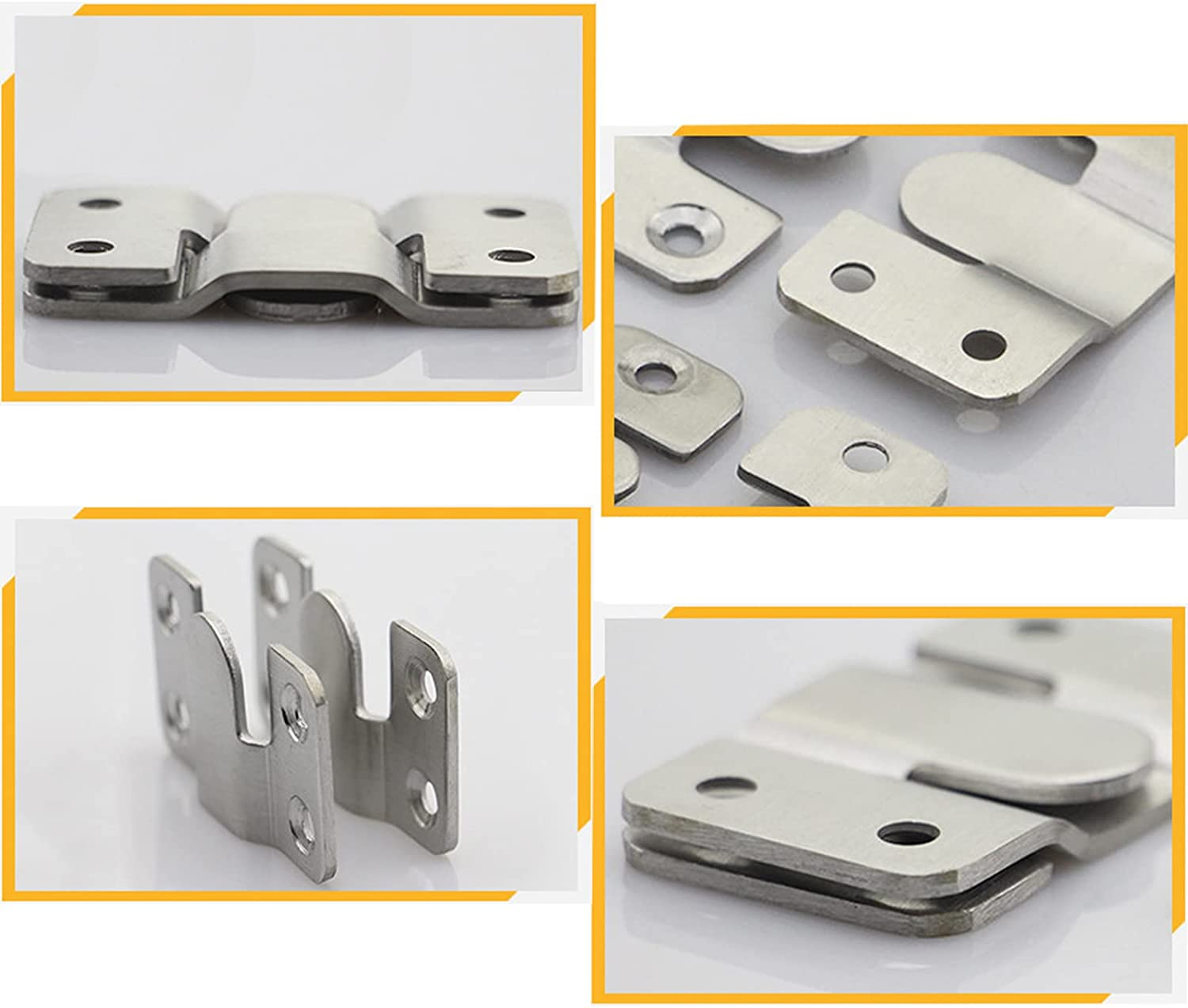 Ymaiss 36Packs Stainless Steel Flush Mount Bracket, Interlocking Photo Frame Hook 54X30Mm Heavy Duty Picture Hangers, Z Clip Bracket, Furniture Connector for Photo Mirrors Wall Mount Hardware image number 4