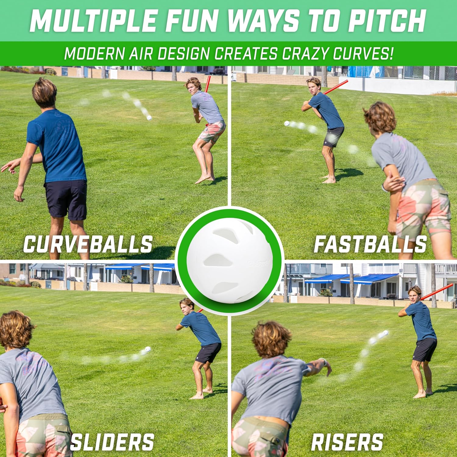 Gosports Lotball AIR Backyard Baseball Bat and Ball Set - Plastic Baseball Game for Kids image number 2