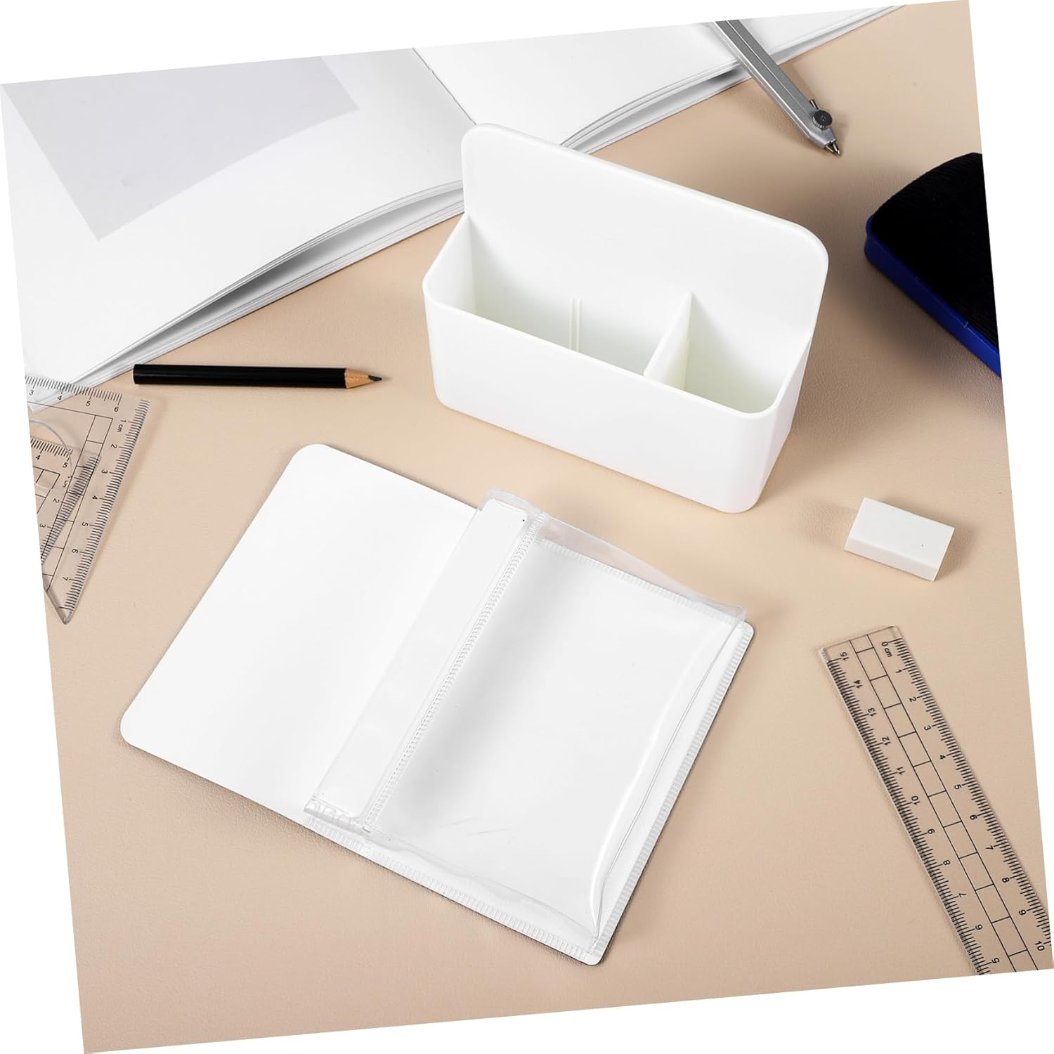 COOPHYA Pencil Holder Whiteboard Marker Holder Magnetic Whiteboard Supply Organizer for School Classroom Desk Accessories image number 6