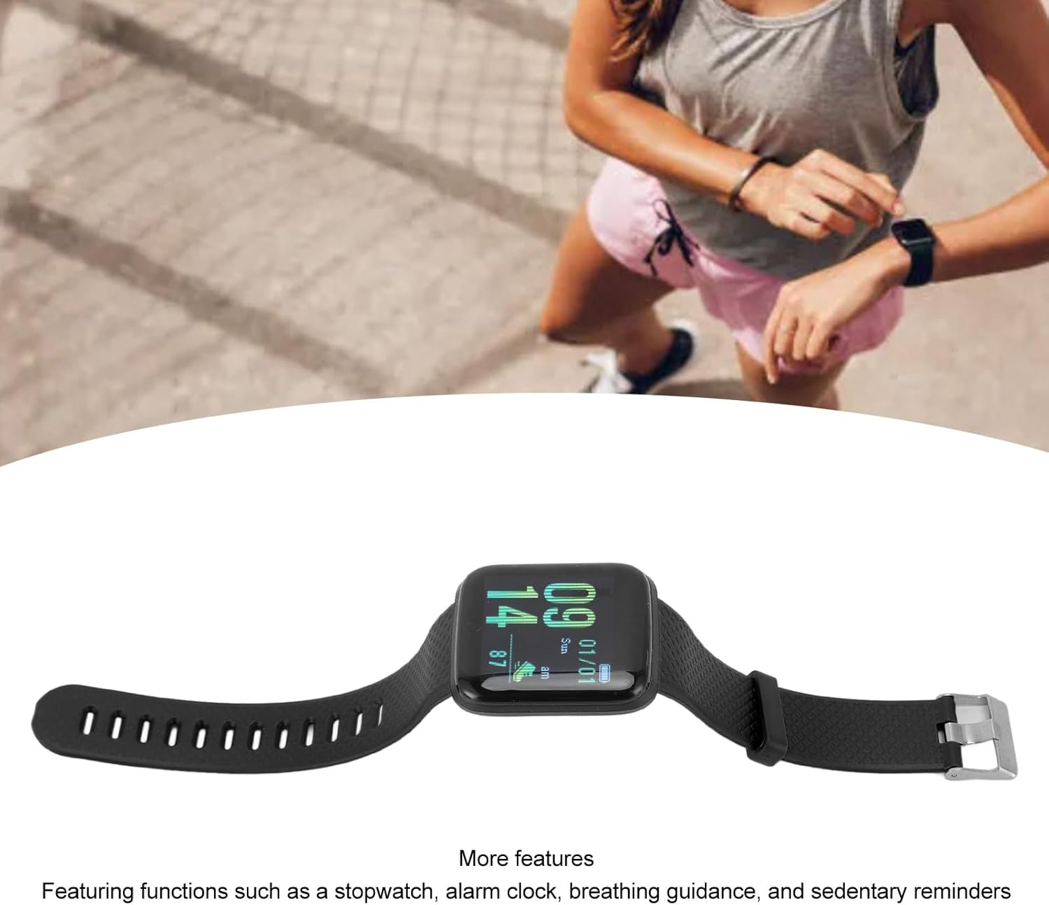 Smart Watch for Men Women, Fitness Tracker Watch with Step Tracker, Sleep & Calorie Monitor, Message Reminder, Health Tracker Watch for Ios 9.0 or for Android 5.0 for Phone Bluetooth 4.0 (Black) image number 5