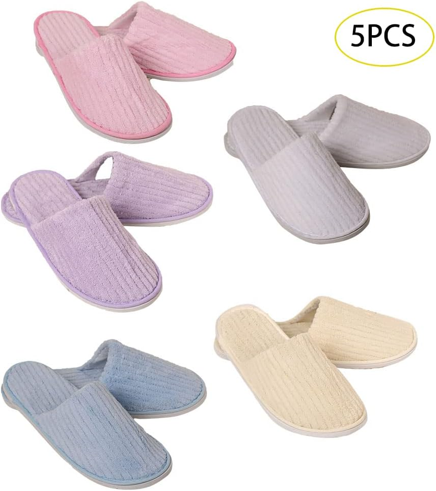 ZALHIN Coral Velvet Hotel Slippers | Unisex Adults Coral Fleece Slippers, Size 38-42 EU, Non-Slip, Washable, Lightweight, Closed Toe, Perfect for Home, Travel, Gift image number 3