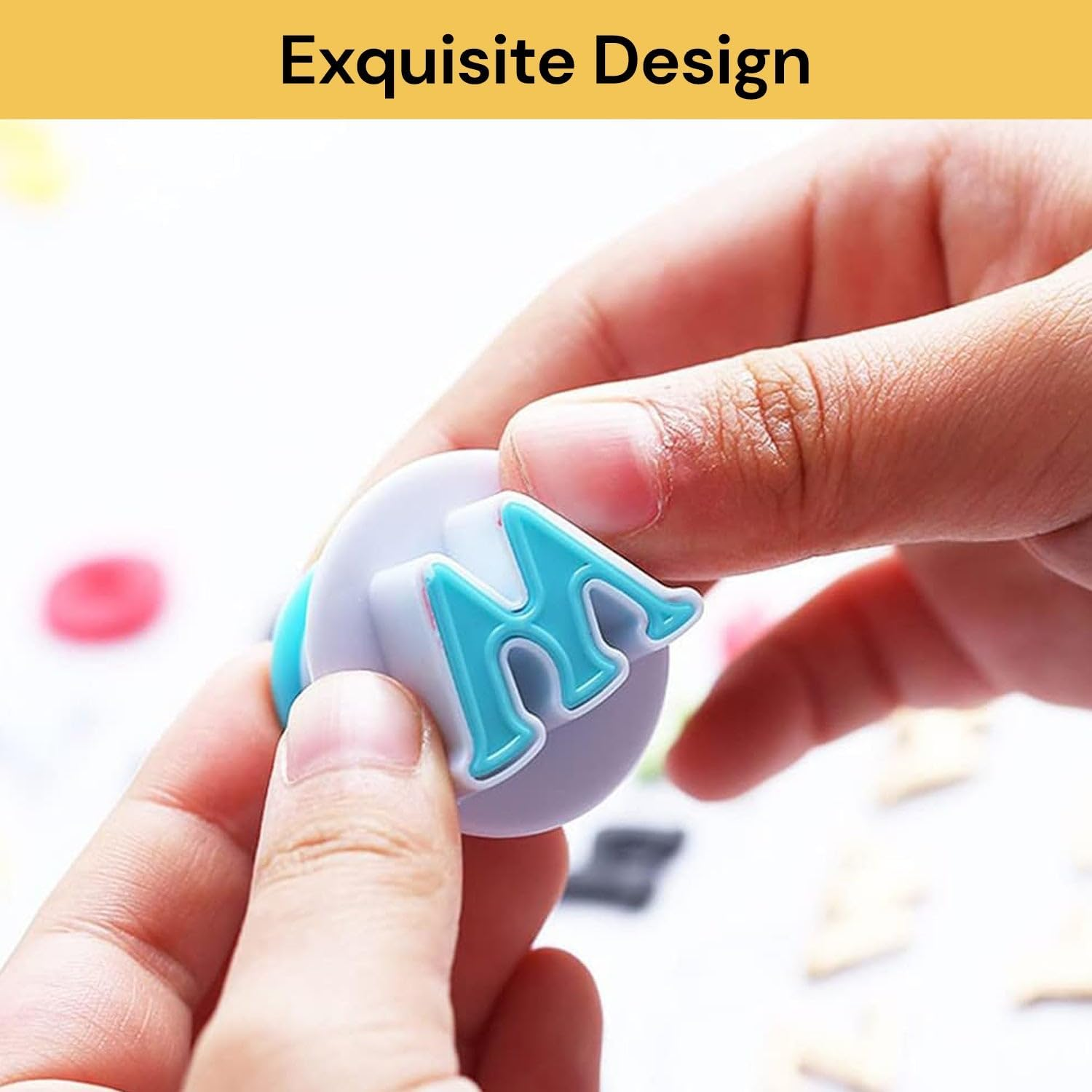 Spendeal Alphabet Fondant Letter & Number Cutters Set, Cookie Stamp Impress & Embosser Mold for Cake Decorating, Plunger Cutter Tool for Baking & Pastry Crafting (26 Capital Letter) image number 3