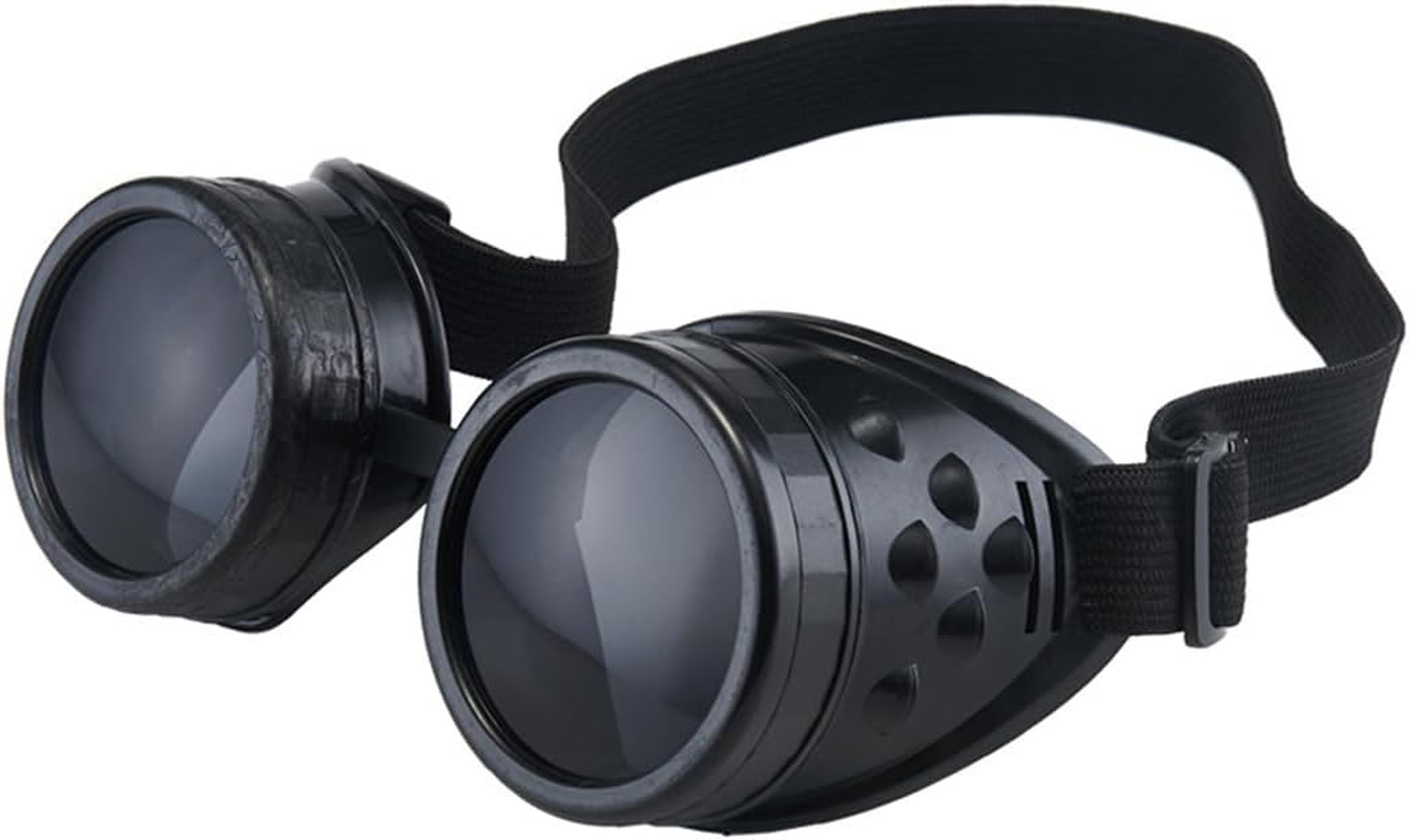 Steampunk Goggles Glasses，Motorcycle Goggles Lenses Ocular Loupe for Party Steampunk Rave Glasses Festival Goggles (Black) image number 6