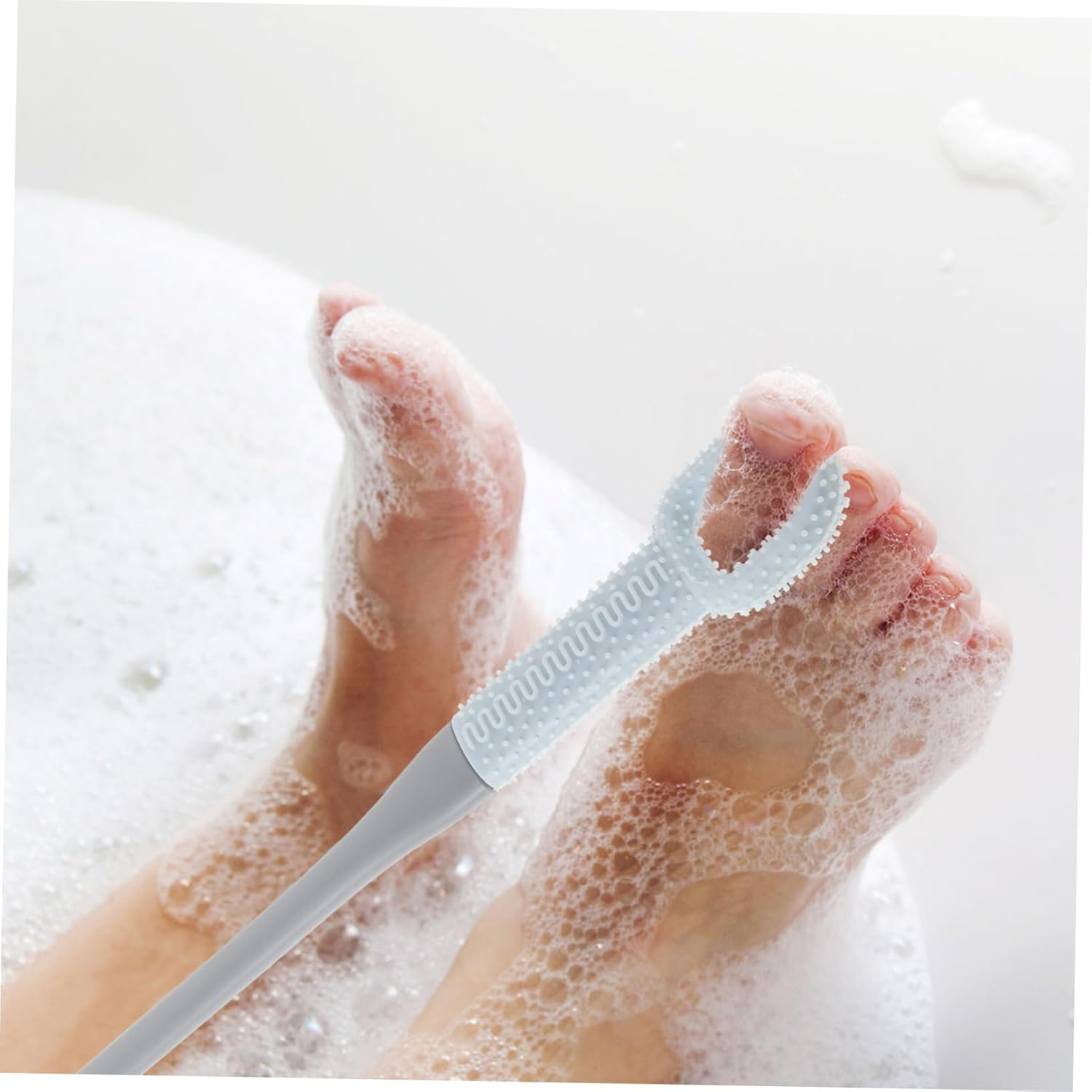 GANAZONO Elderly Foot Washer Toe Gap Brush Long Handle Foot Scrubber Dead Skin Remover Tool for Elderly Pregnant image number 3