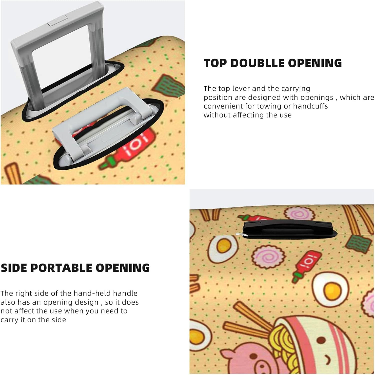 Delicious Sweet Ramen Luggage Cover Anti-Scratch Suitcase Protector Fits 18-32 Inch Luggage