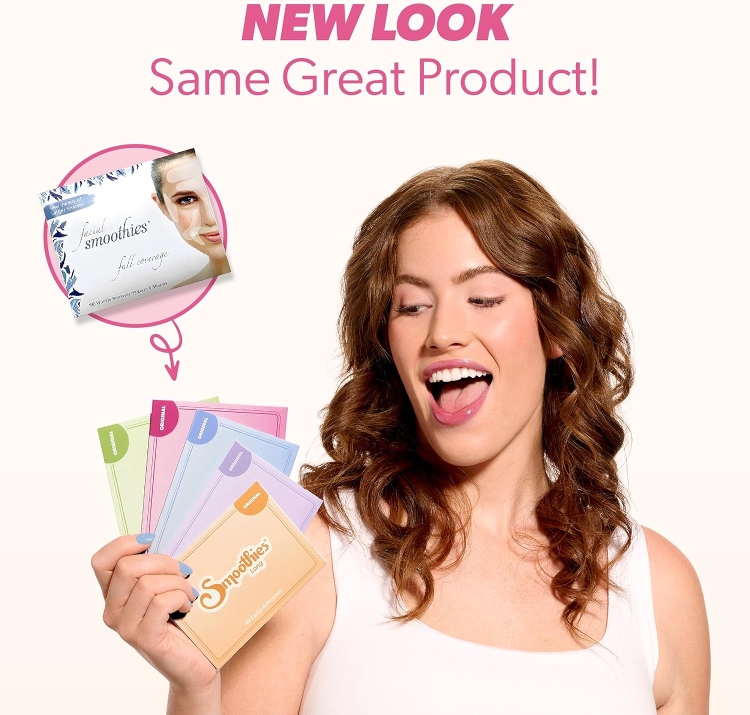 Smoothies Long Forehead Wrinkle Patches for Face Overnight - Facial Patches for Forehead, 48 Facial Adhesives per Box - Face Tape, Made in the USA