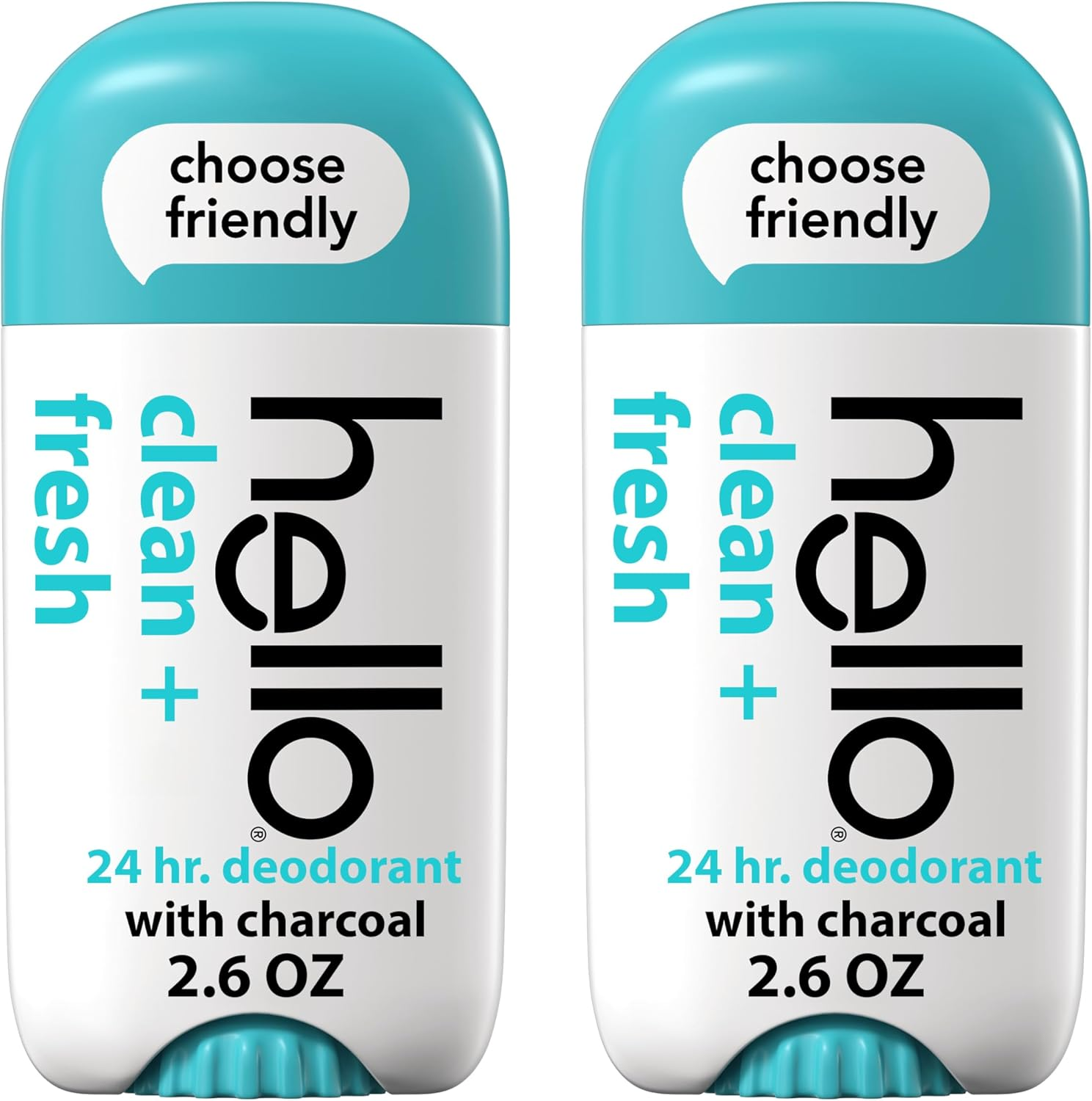 Hello Activated Charcoal Fresh and Clean Deodorant for Women + Men, Aluminum Free, Baking Soda Free, Parabens Free, 24 Hour Odor Protection, 2.6 Ounce, 2 Pack image number 6