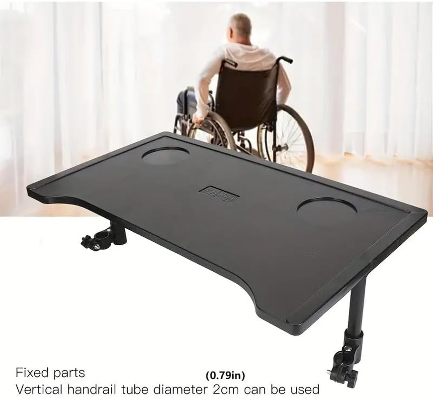 AIMALL Plastic Dining Table Tray for Wheelchairs, Disabled Patients, Elderly Walkers - Set Plates, Cup Holders, and More image number 1