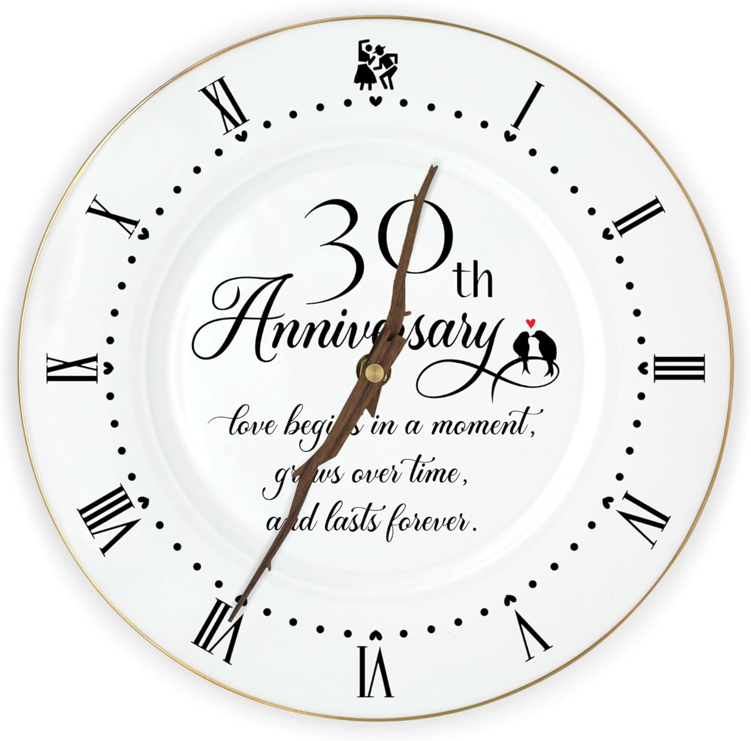 Treble Bee Family Wall Clock -10 Inch Ceramic Clock Gifts for New Home House Warming Rustic Home Decor Vintage Decoration Time Spent with Family Is Worth Every Second Clock Large Roman Numerals Silent