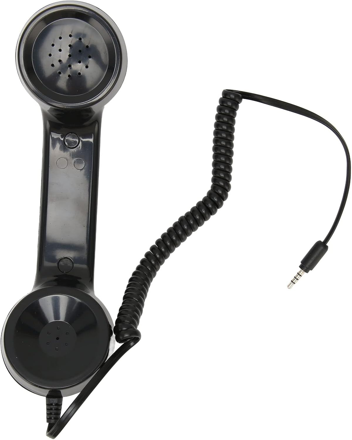 Retro Telephone Handset, Handheld Mobile Phone Receiver Mic Microphone Speaker, Radiation Proof Handset Receivers Headphones for Mobile Phones Cell Phone Smartphone (Black) image number 1