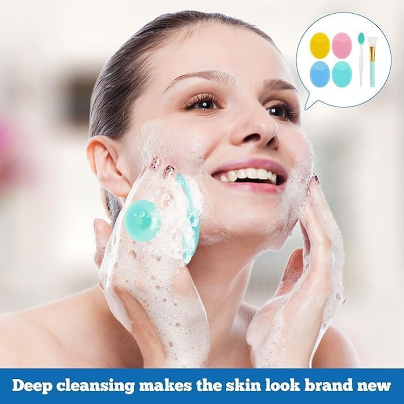 6 Pcs Pore Cleaning Brush Kit Deep Pore Cleansing Skincare Tools, Manual Facial Cleansing Brushes for Face Exfoliator & Blackhead Removal image number 2