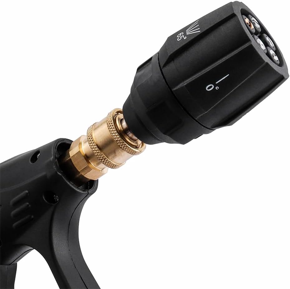 Yakamoz Pressure Washer Spray Nozzle 5-In-1, Quick Changeover Power Washer Nozzle for High Pressure Washer, 1/4 Inch Plug Connect Tips, 3000 PSI image number 6