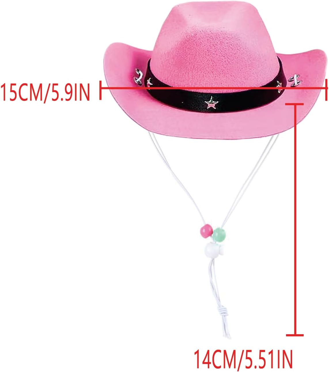 AWOCAN Pet Dog Costume Cowboy Hat Cosplay Cap Puppy Pet Dog Cat Holiday Pet Party Decoration (Pink) - Green image number 4