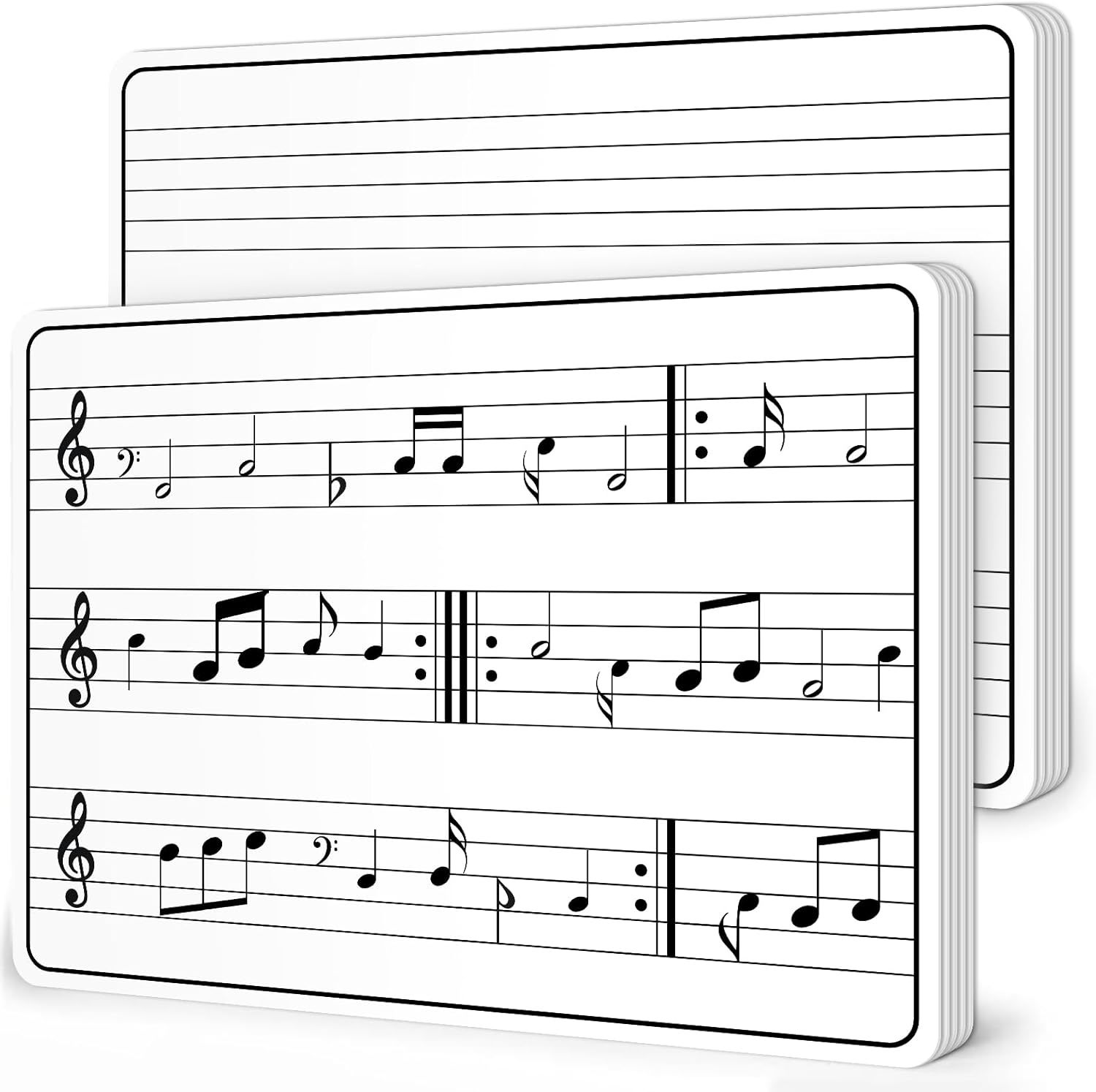 24Pcs Dry Erase Music Staff Lap Boards for Student Reusable Musical Notes Double Sided Erasable Cardboard Music Note Whiteboard for Musical Teacher Classroom Homeschool Portable Teaching Tool 12" X 9" image number 6