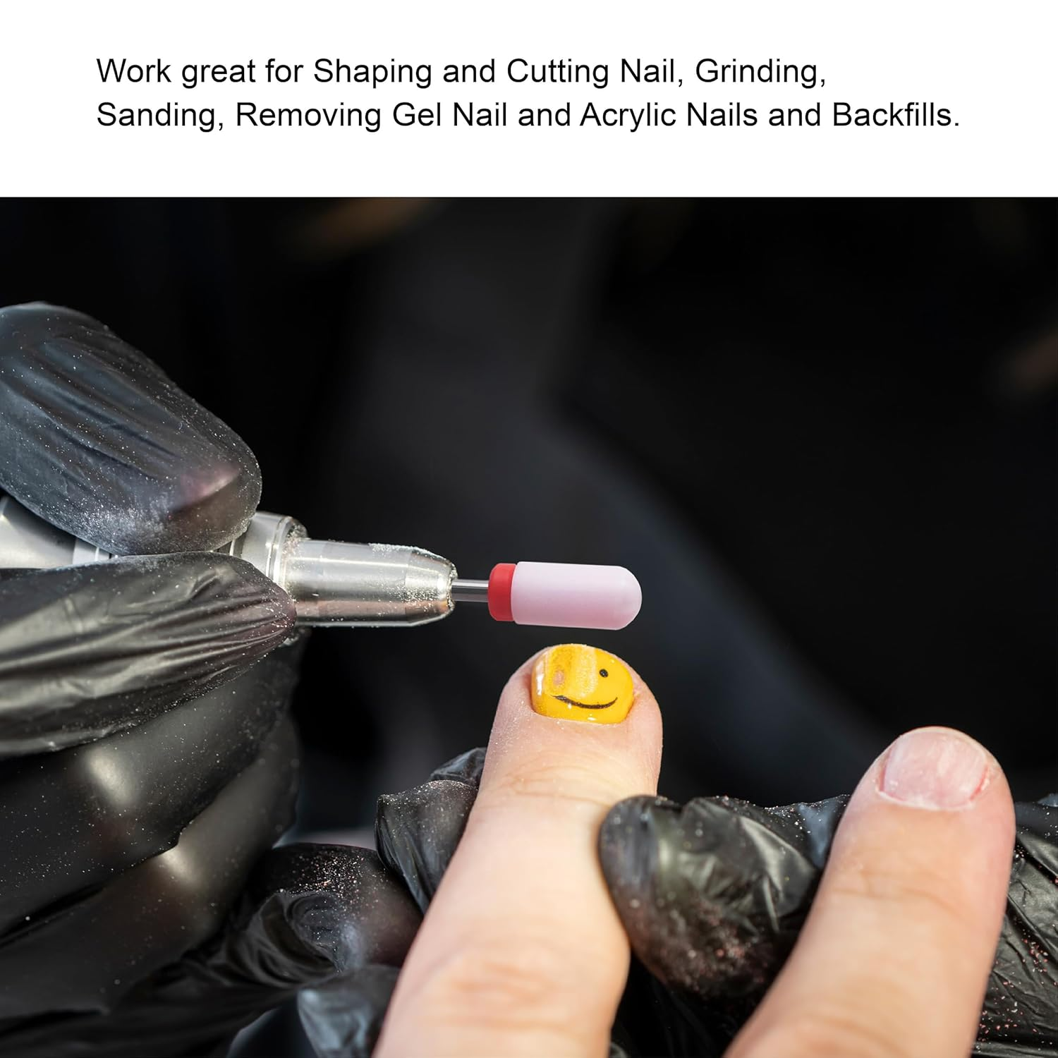 MIRACLE 3/32" Ceramic Nail Drill Bits Smooth round Top Large Barrel Head for Electric Drill Machines L (Fine) image number 5