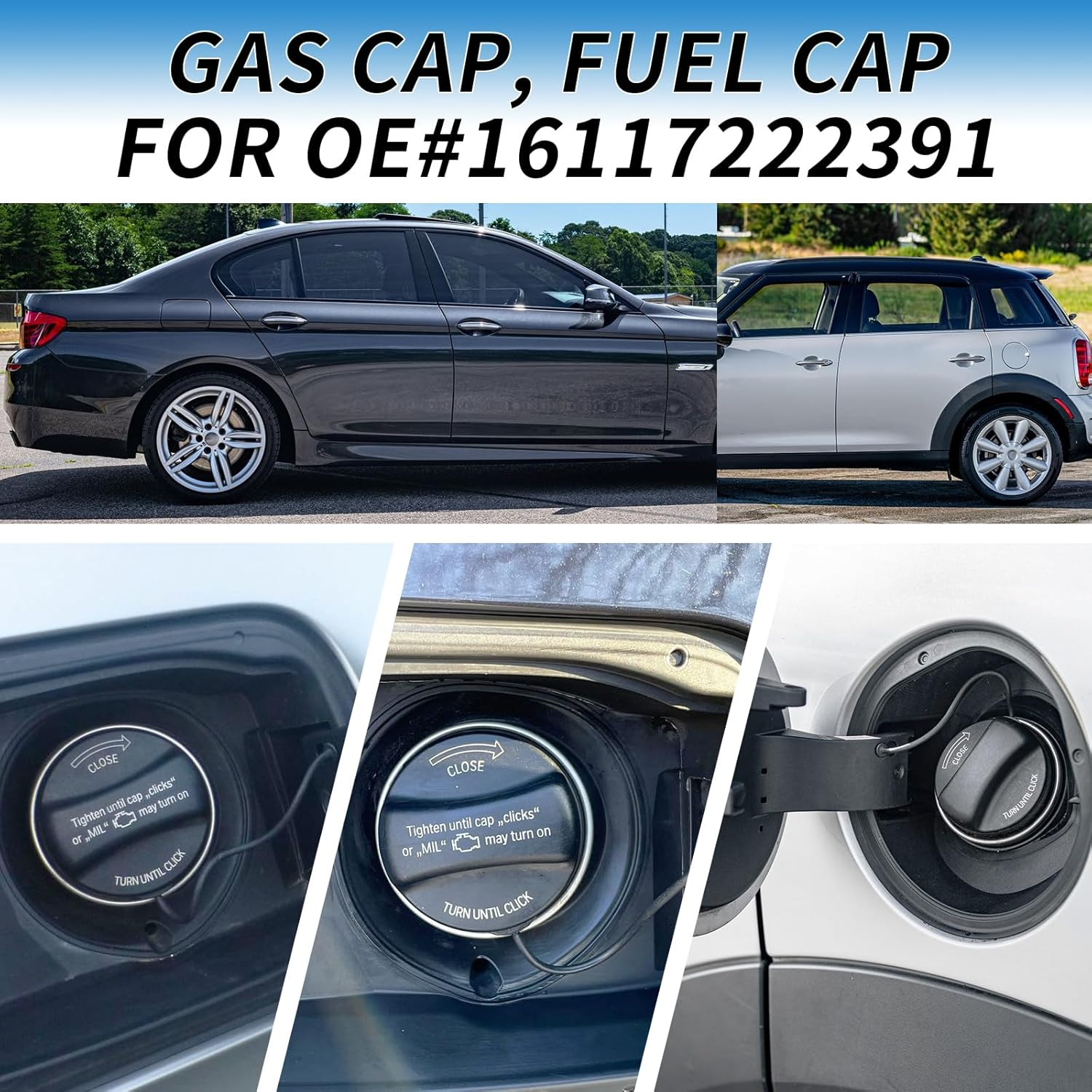Replacement Reusable Fuel Cap for BMW E39 E46 E60 E90 E92 128I 320I 325I 328I 328Xi 330I 330Xi 335I 525I 528I 530I 535I 750I X1 X3 X5 Z4 MV 3 for Mini Cooper and Many Other Vehicles image number 6