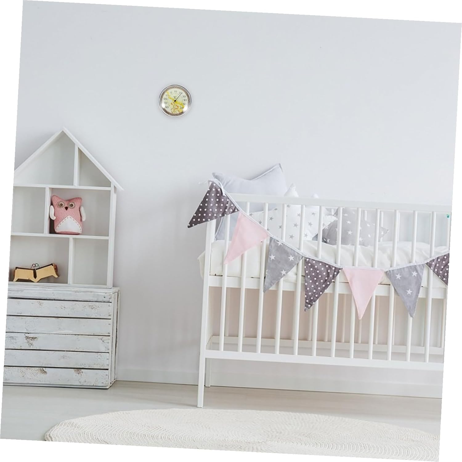 Wall Mount Temperature for Home and Sauna High Precision Analog Thermometer with Tulip Pattern Lightweight Indoor Temperature Monitor for Nursery Greenhouse Bathroom Bedroom Use image number 2