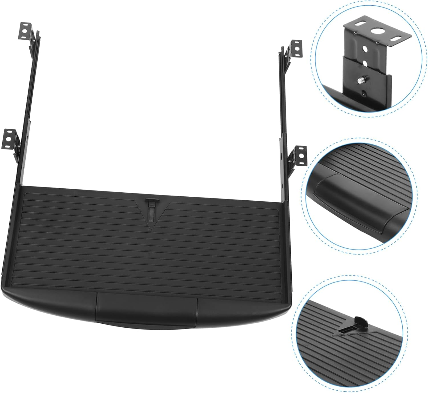 OSALADI Full Extension Keyboard Tray under Desk Multi-Purpose Drawer Style Keyboard Storage Tray with Guide Rails for Smooth Slide Out Desk Organizer for Typing and Computer Accessories image number 5
