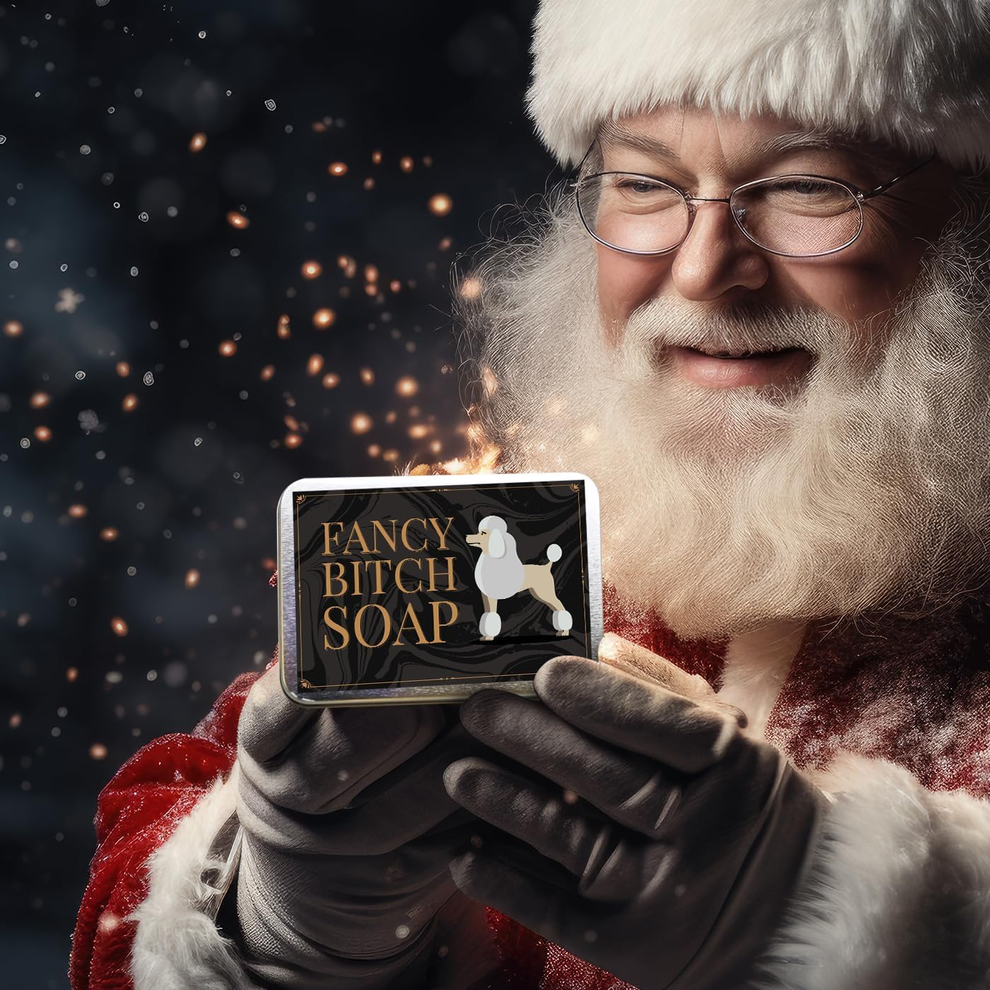 Gears Out Fancy Btch Soap - Pretty Poodle Tin - Novelty Bath Soap for Women - Chocolate Soap, Handcrafted, Made in the USA image number 5