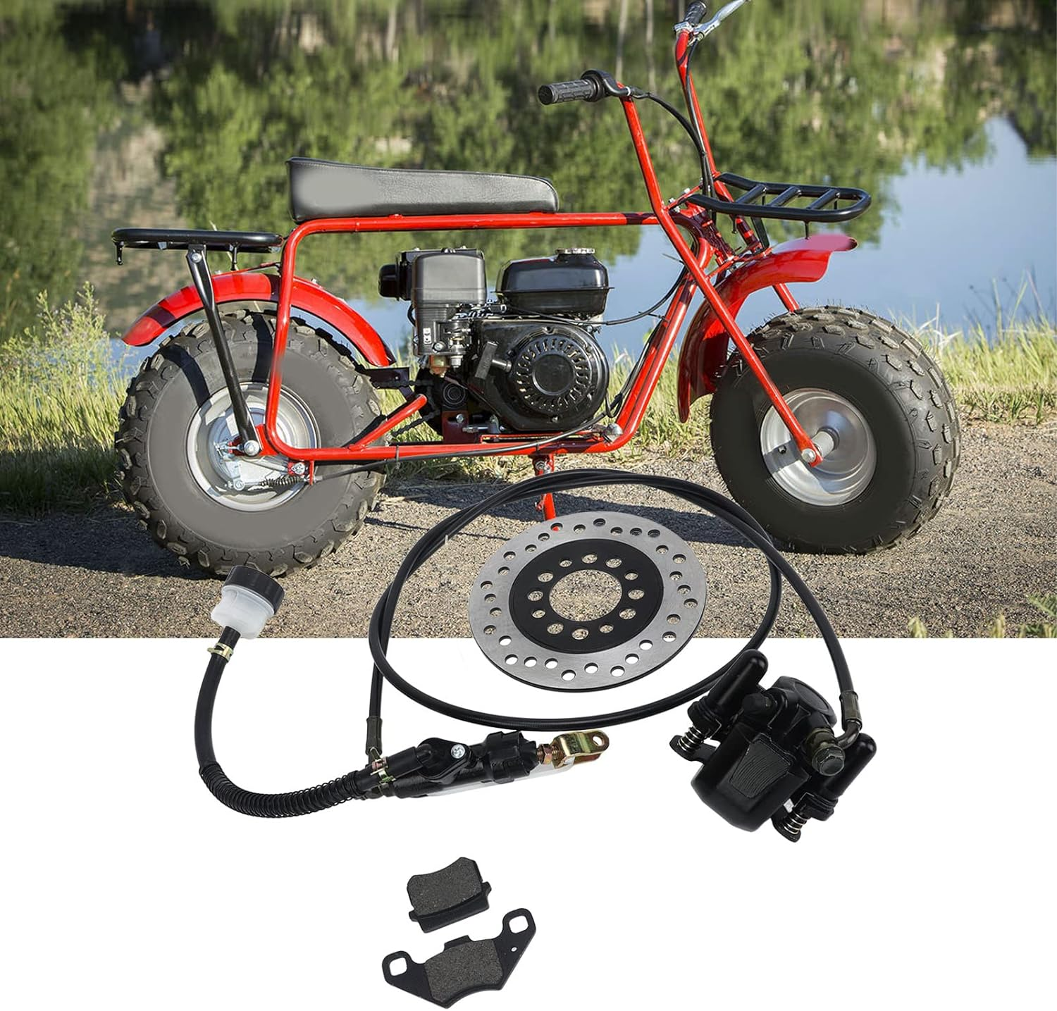 Go Kart Hydraulic Rear Disc Brake Caliper System, Go Kart Brake Kit for Dirt Bike Quad ATV Go Kart, Go Kart Brakes, Includes Brake Pads, Brakes, image number 4