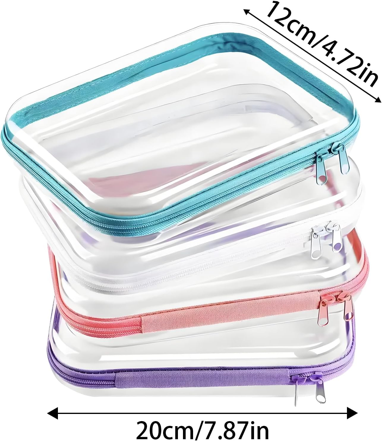 Lmyit Clear Makeup Bag - Clear Pouch Makeup Travel Bags - Storage Containers Toiletry Organizer Pencil Case for Women Travel Toiletries Cosmetic Snack Skin Care Products image number 5